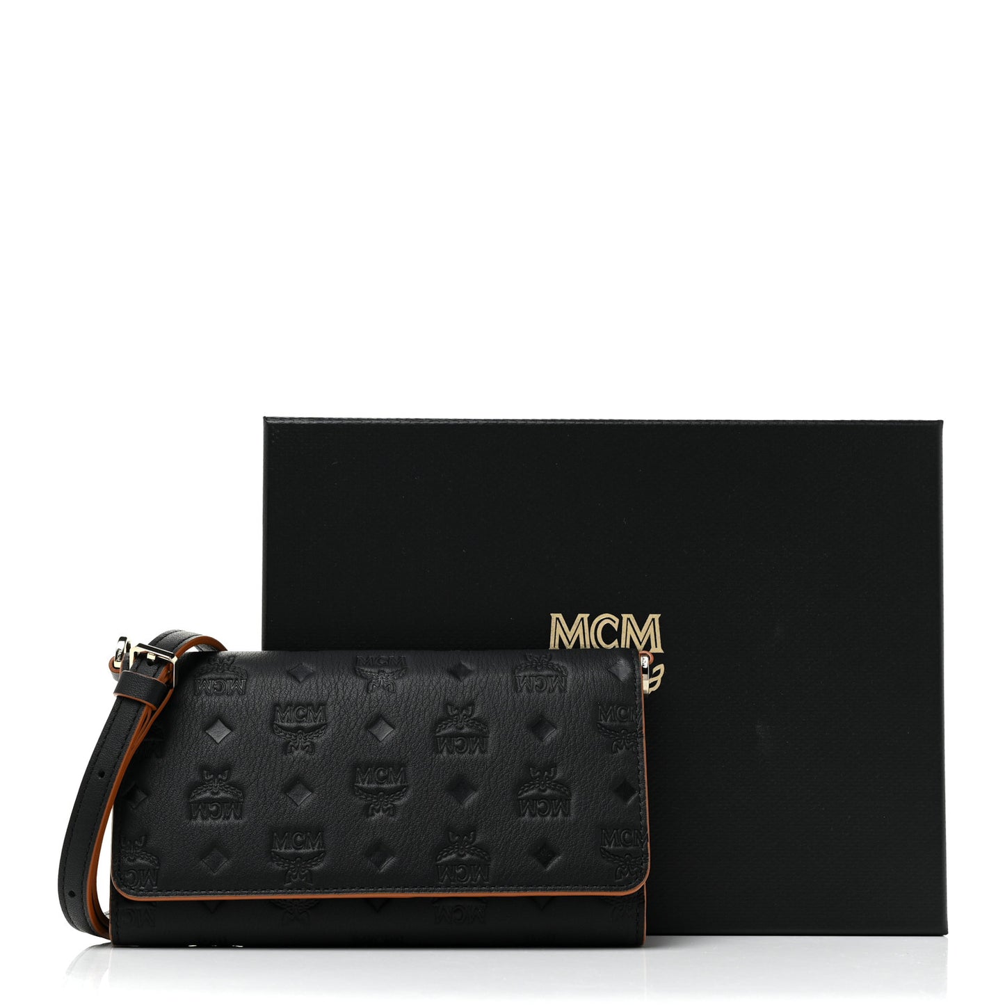 Calfskin Ottomar Wallet On Chain Black