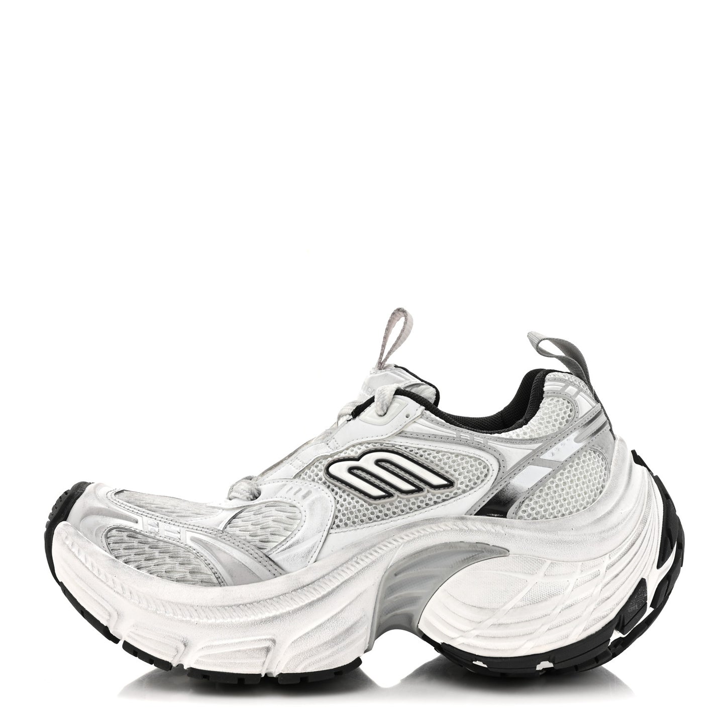 Mesh TPU Worn Out Effect Womens 10XL Sneakers 36 White Grey