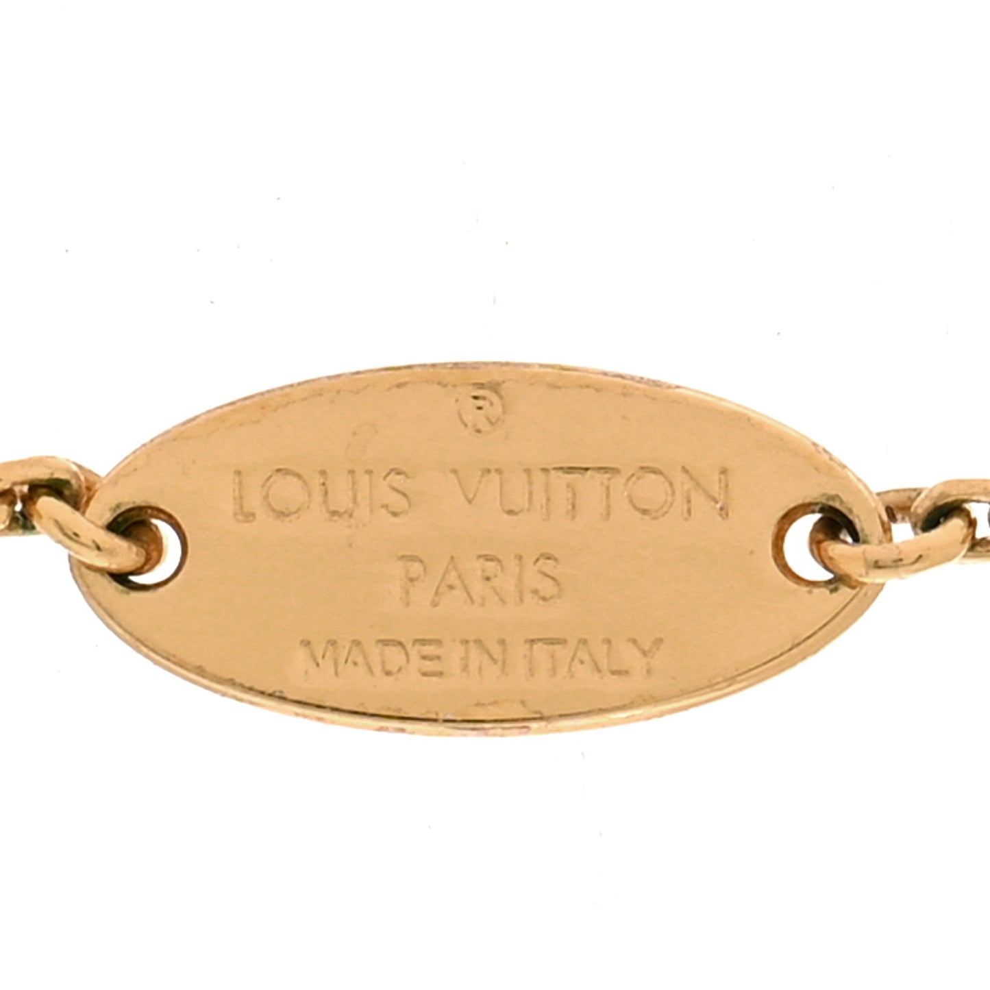 Metal Crystal LV In The Sky Necklace Gold
