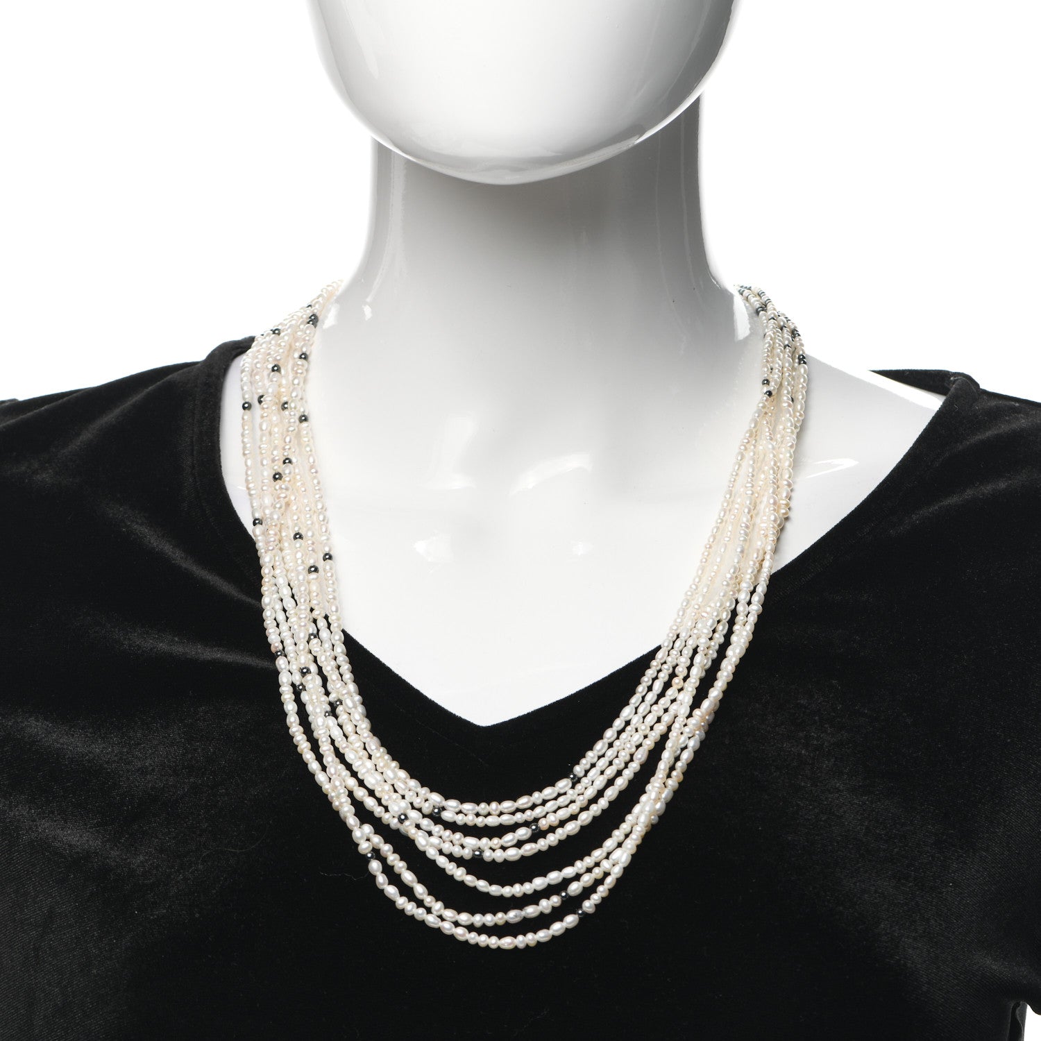 John Hardy Sterling Silver Mother of Pearl Hematite Blue Sapphire Legends Naga Multi Strand Necklace 2 of 7