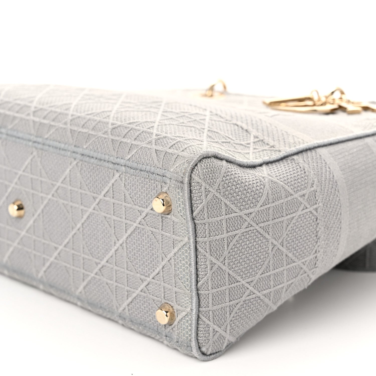 Christian Dior Canvas Embroidered Cannage Lady D-Lite Gray 9 of 11