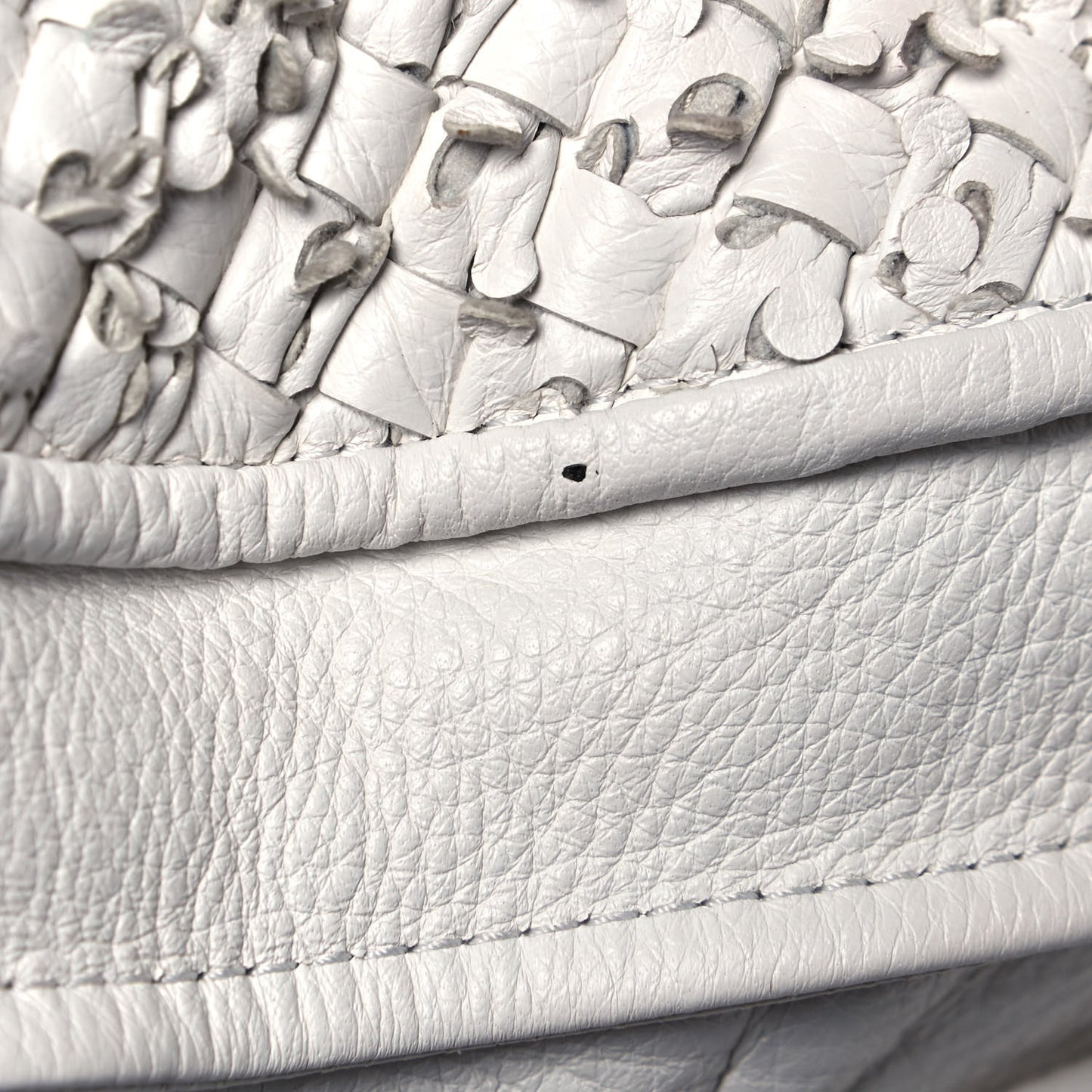 Nappa Intrecciato Large Loop Hobo White