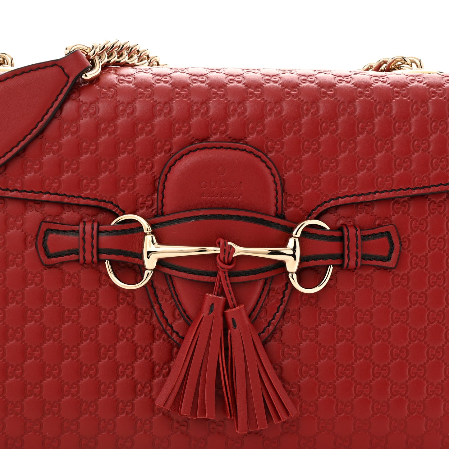 Microguccissima Medium Emily Chain Shoulder Bag Red