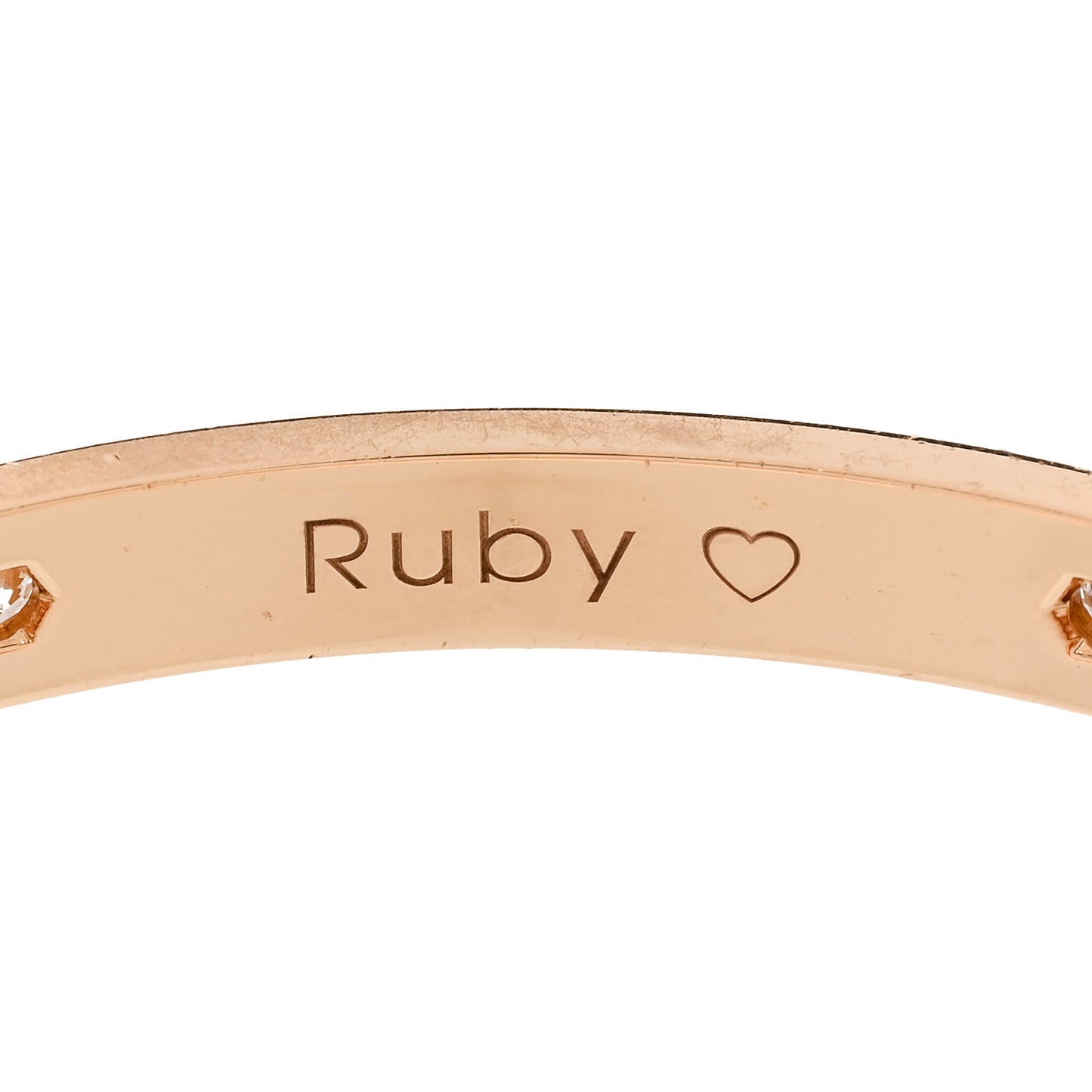 18K Pink Gold 4 Diamond LOVE Bracelet 16