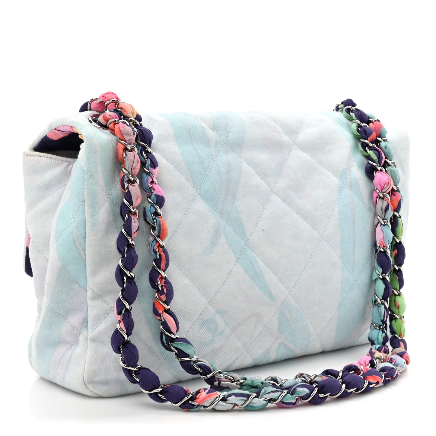 Canvas Quilted Jungle Jeans Flap White Multicolor