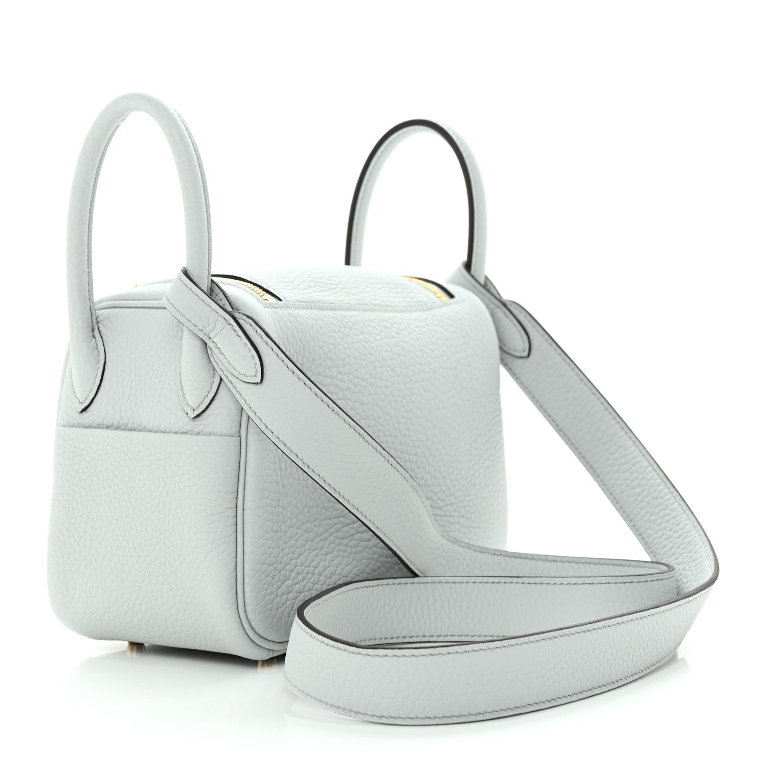 Hermes Taurillon Clemence Mini Lindy 20 Bleu Pale 3 of 10