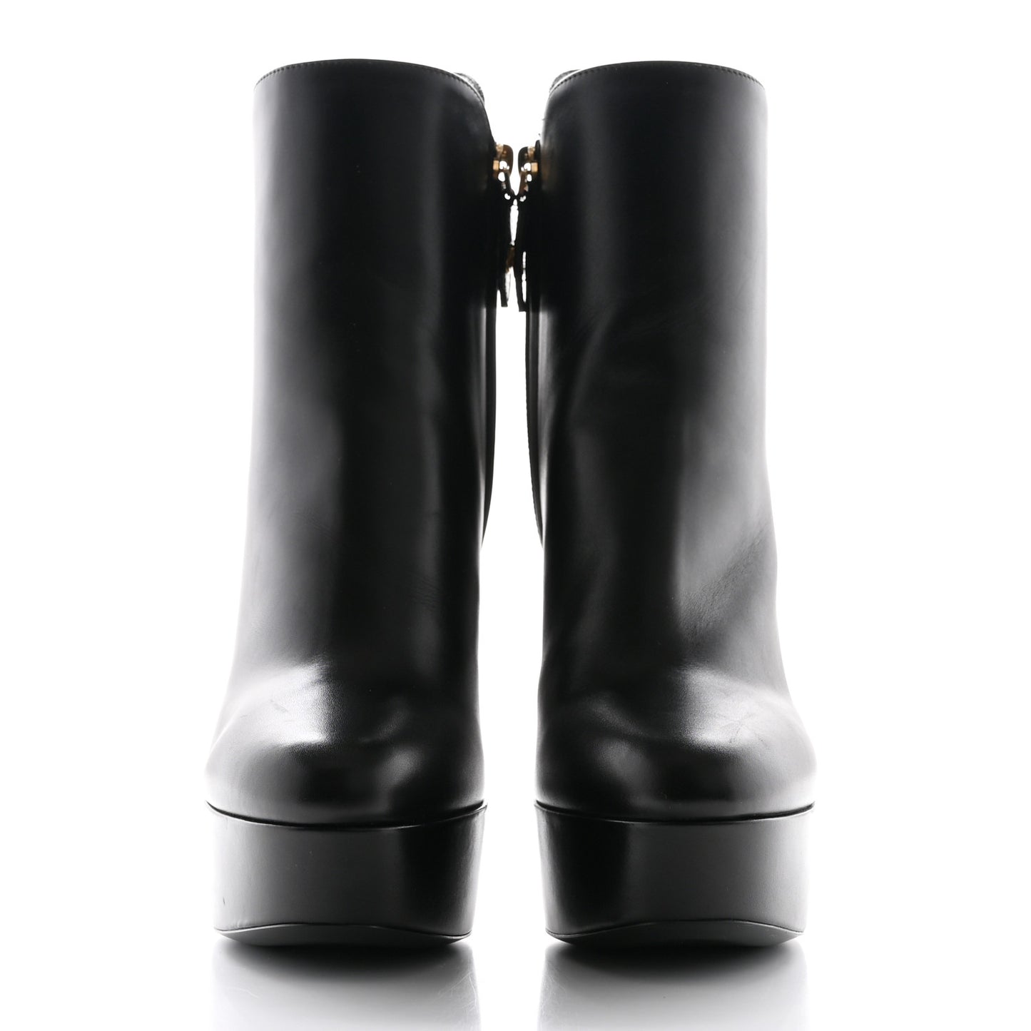 Calfskin Monogram Afterglow Platform Ankle Boots 36 Black