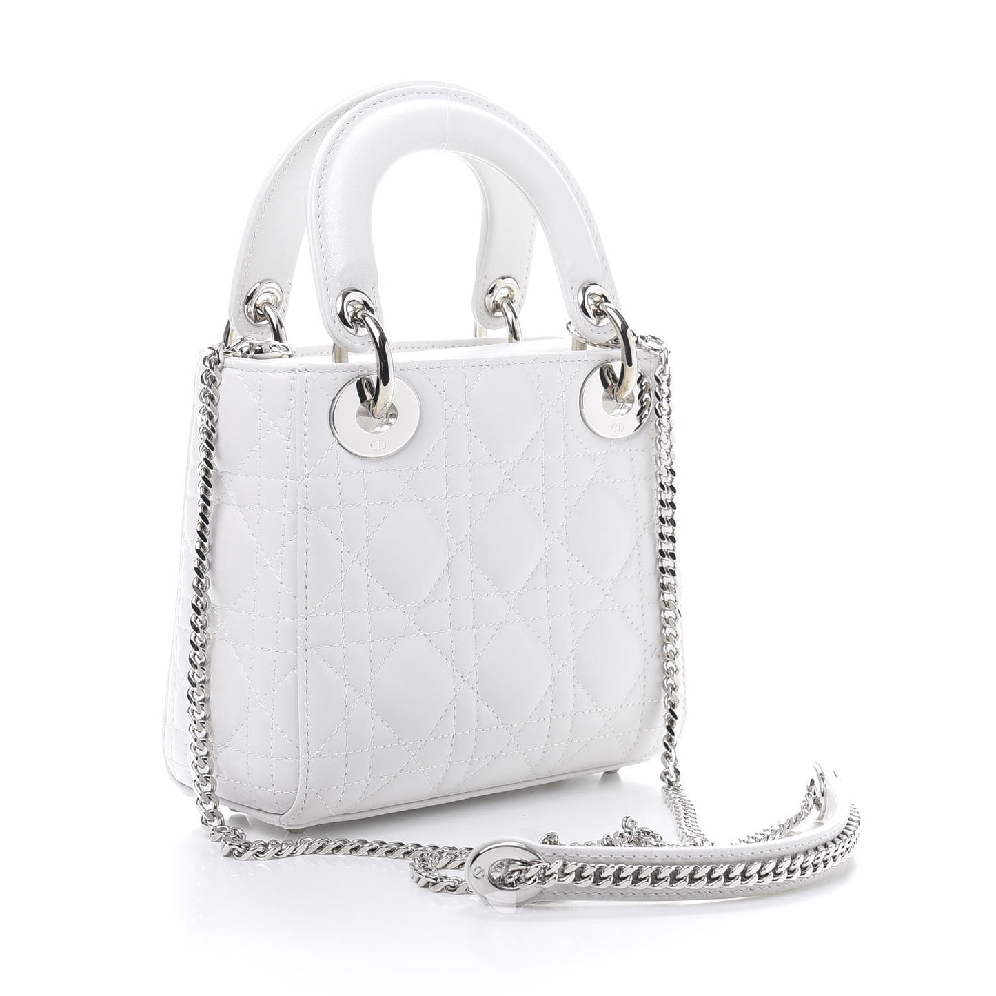 Lambskin Cannage Mini Lady Dior White