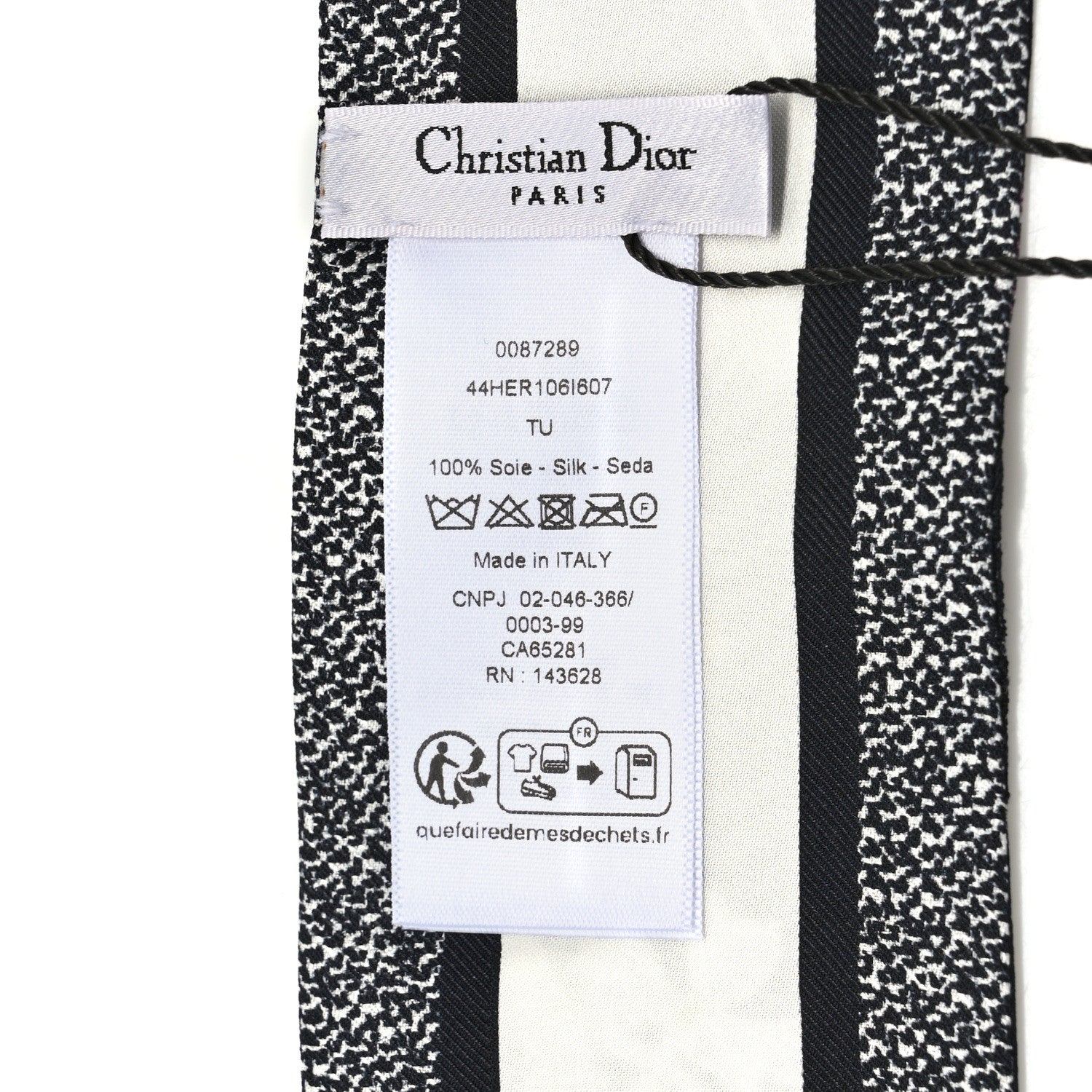 Christian Dior Silk Herbarium Mitzah Scarf Black 3 of 3