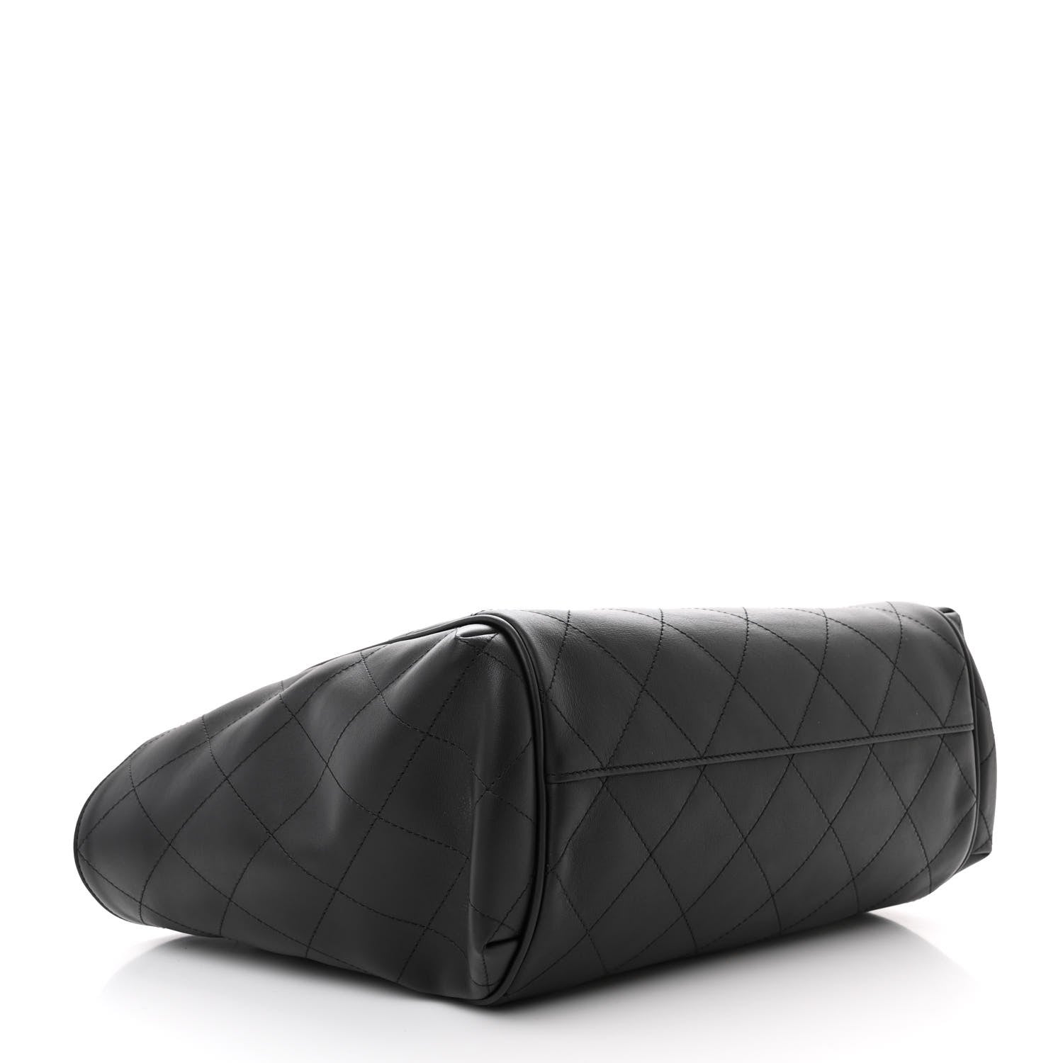 Chanel Calfskin Stitched Small Shopping Tote Black 5 of 12