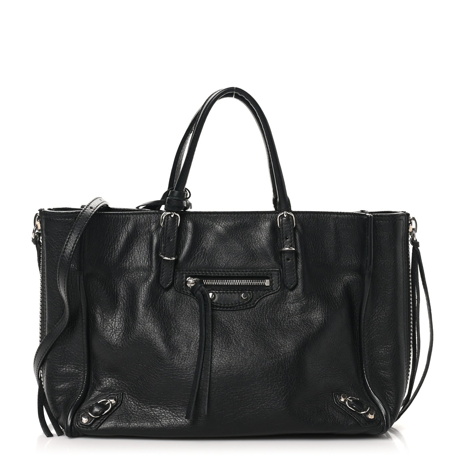 Balenciaga Veau Papier A6 Zip Around Tote Black 1729599 – FASHIONPHILE