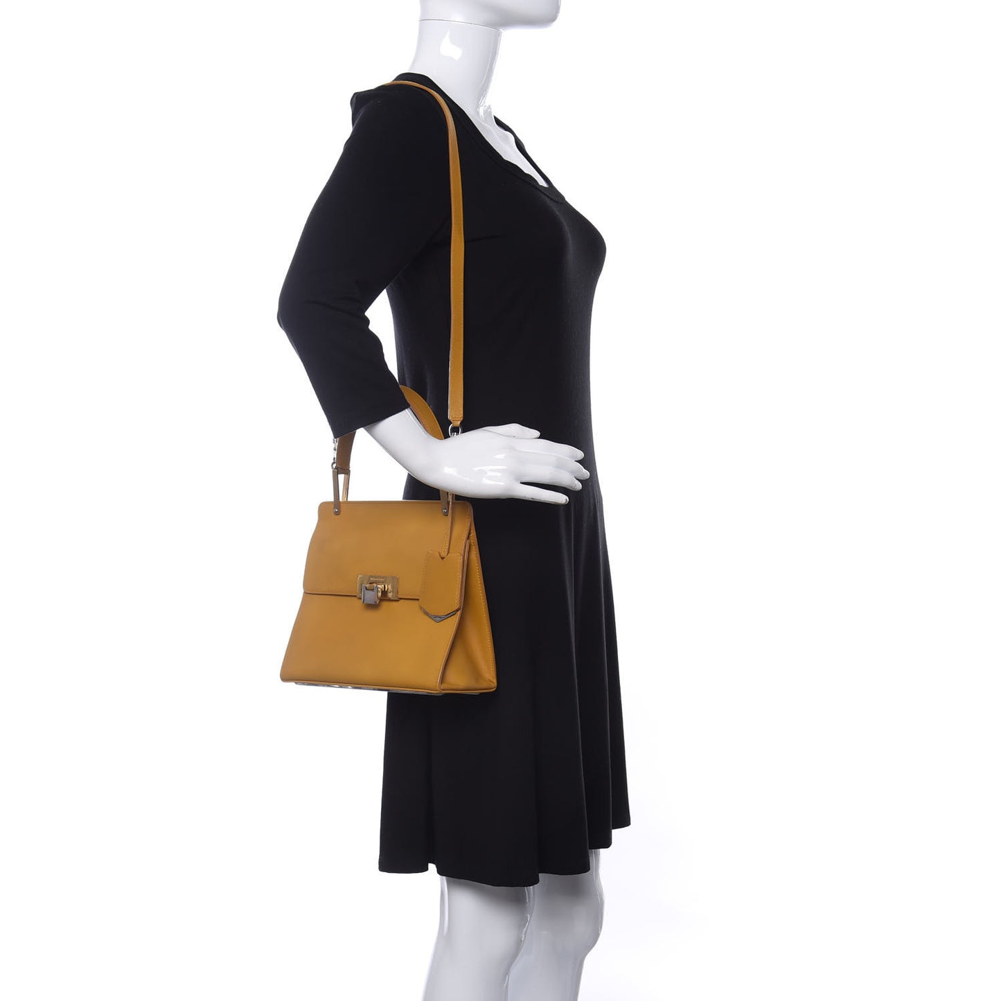 Calfskin Le Dix Cartable S Bag Jaune Citronnade