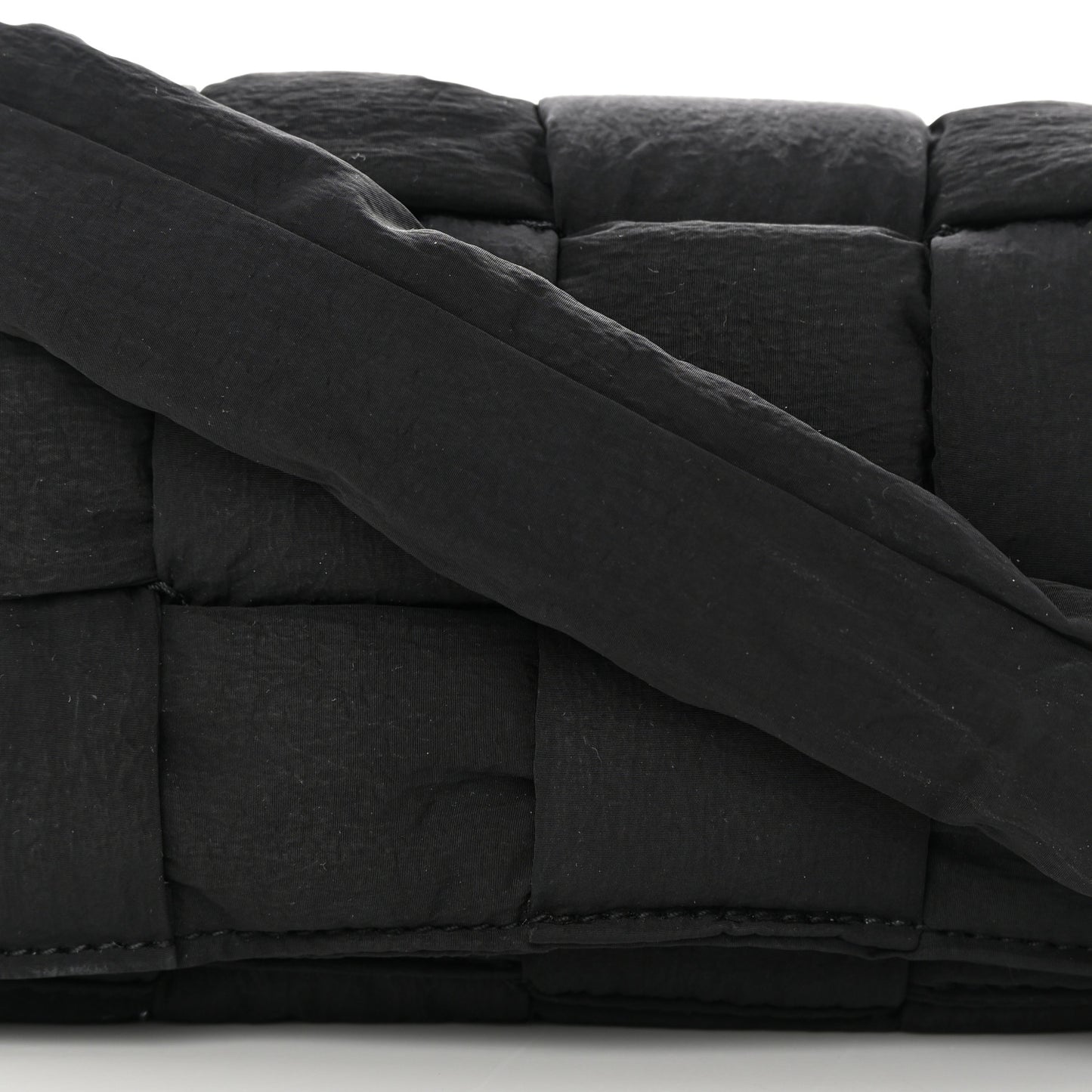 Nylon Intrecciato Padded Tech Mini Cassette Belt Bag Black
