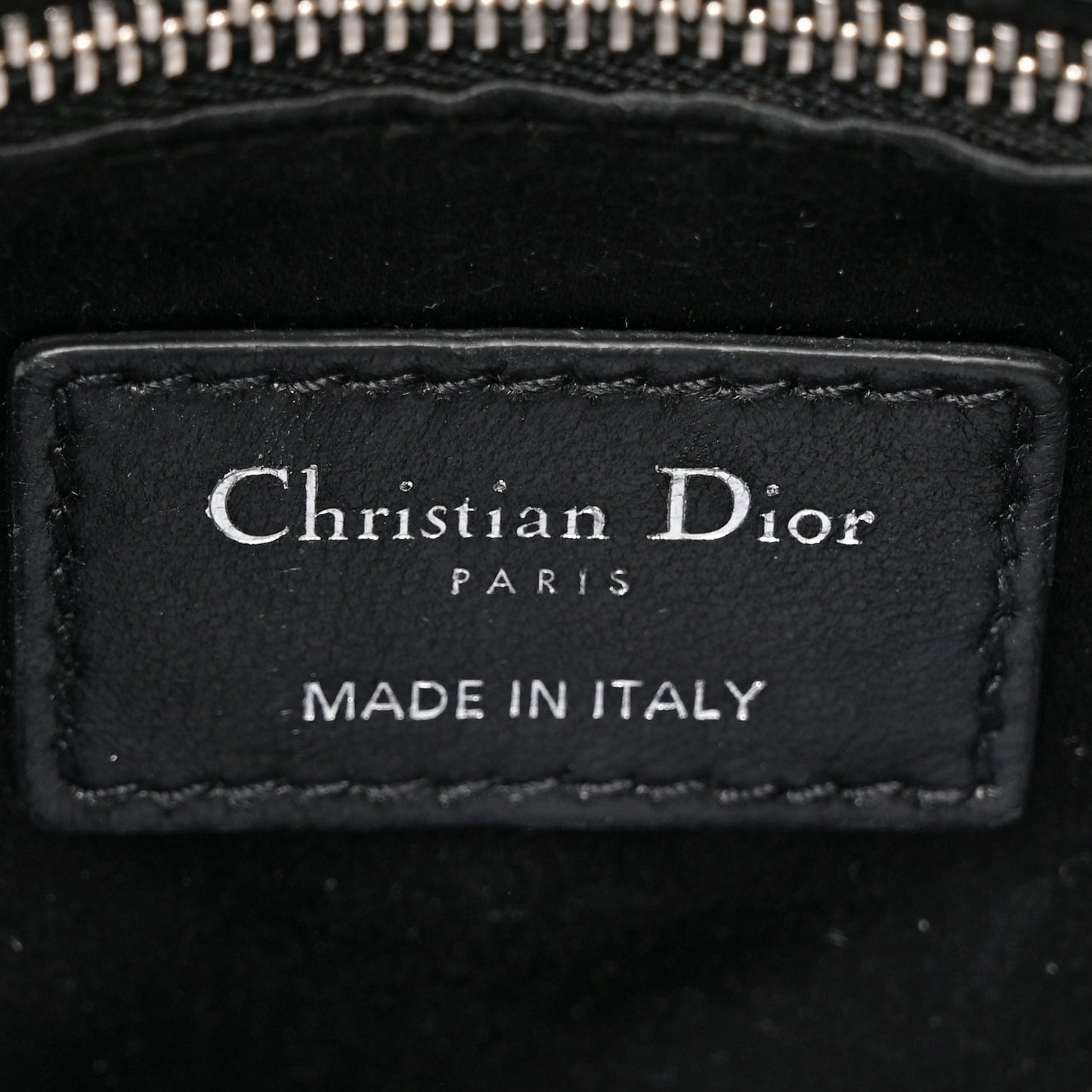 Satin Crystal Cannage Mini Lady Dior Black