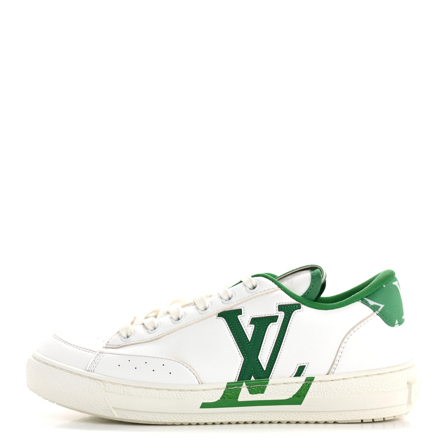 Louis Vuitton Calfskin Womens Charlie Sneakers 36.5 White Green