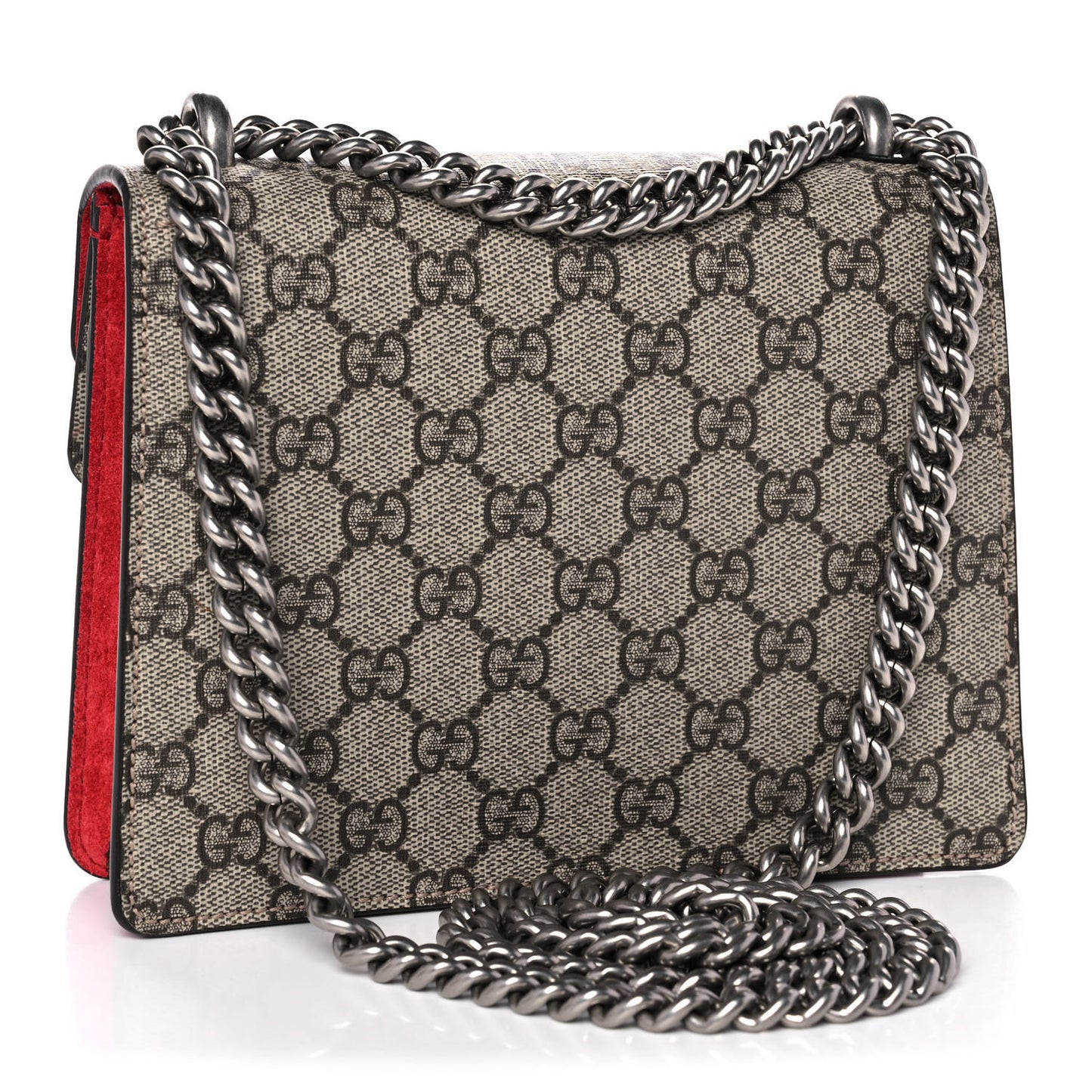 GG Supreme Monogram Mini Dionysus Shoulder Bag Hibiscus Red