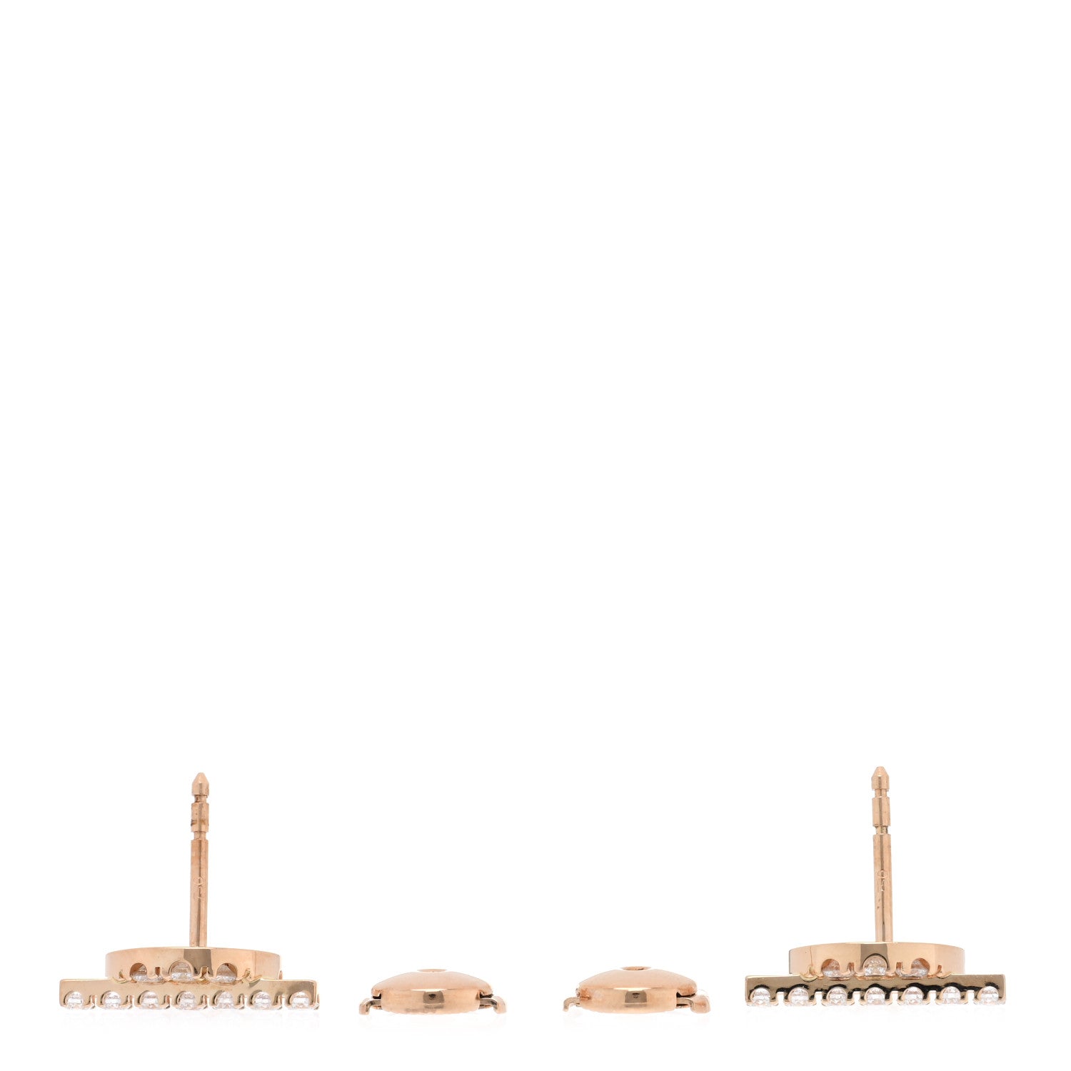 Hermes 18K Rose Gold Diamond Finesse Earrings 3 of 4