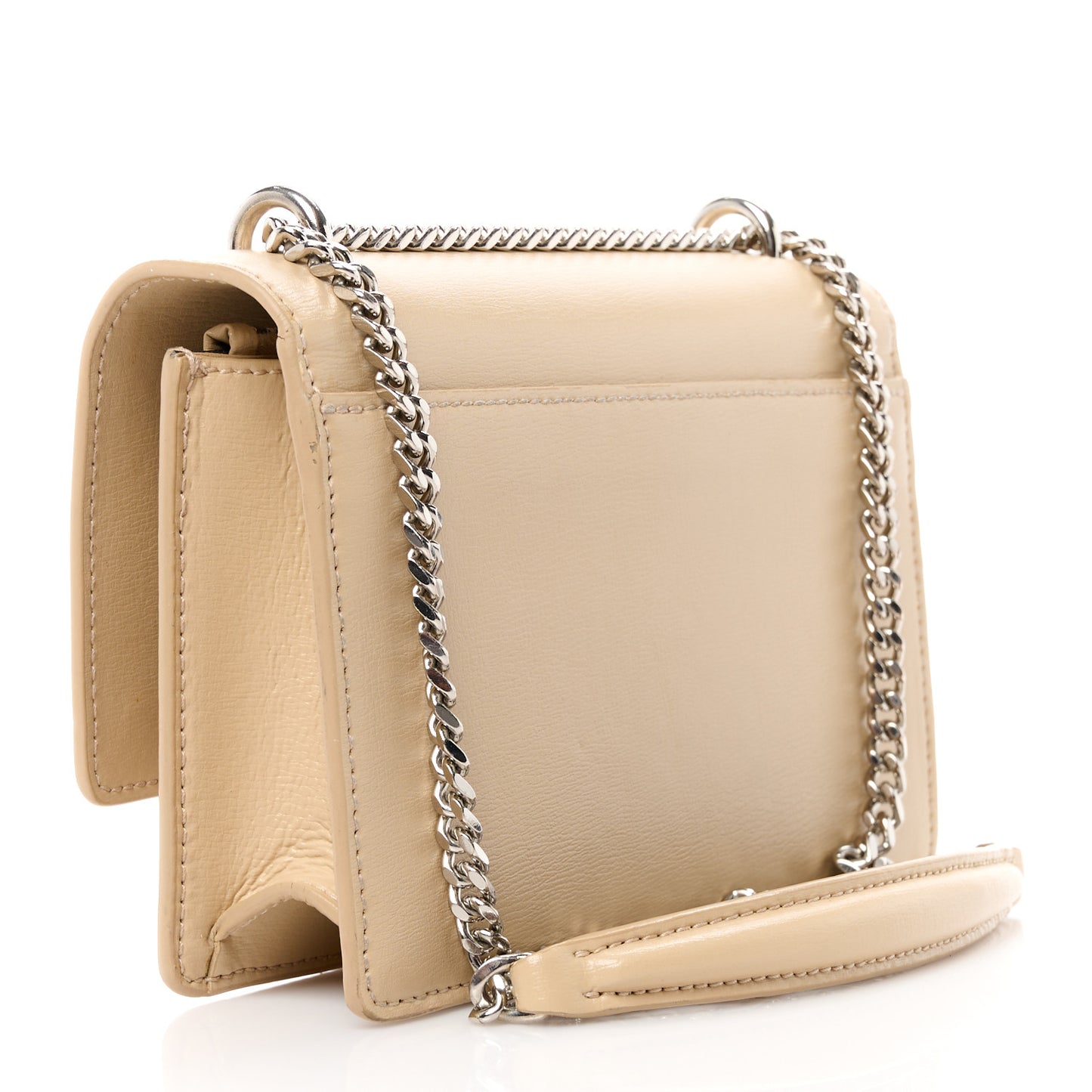 Calfskin Monogram Sunset Chain Wallet Nude Powder