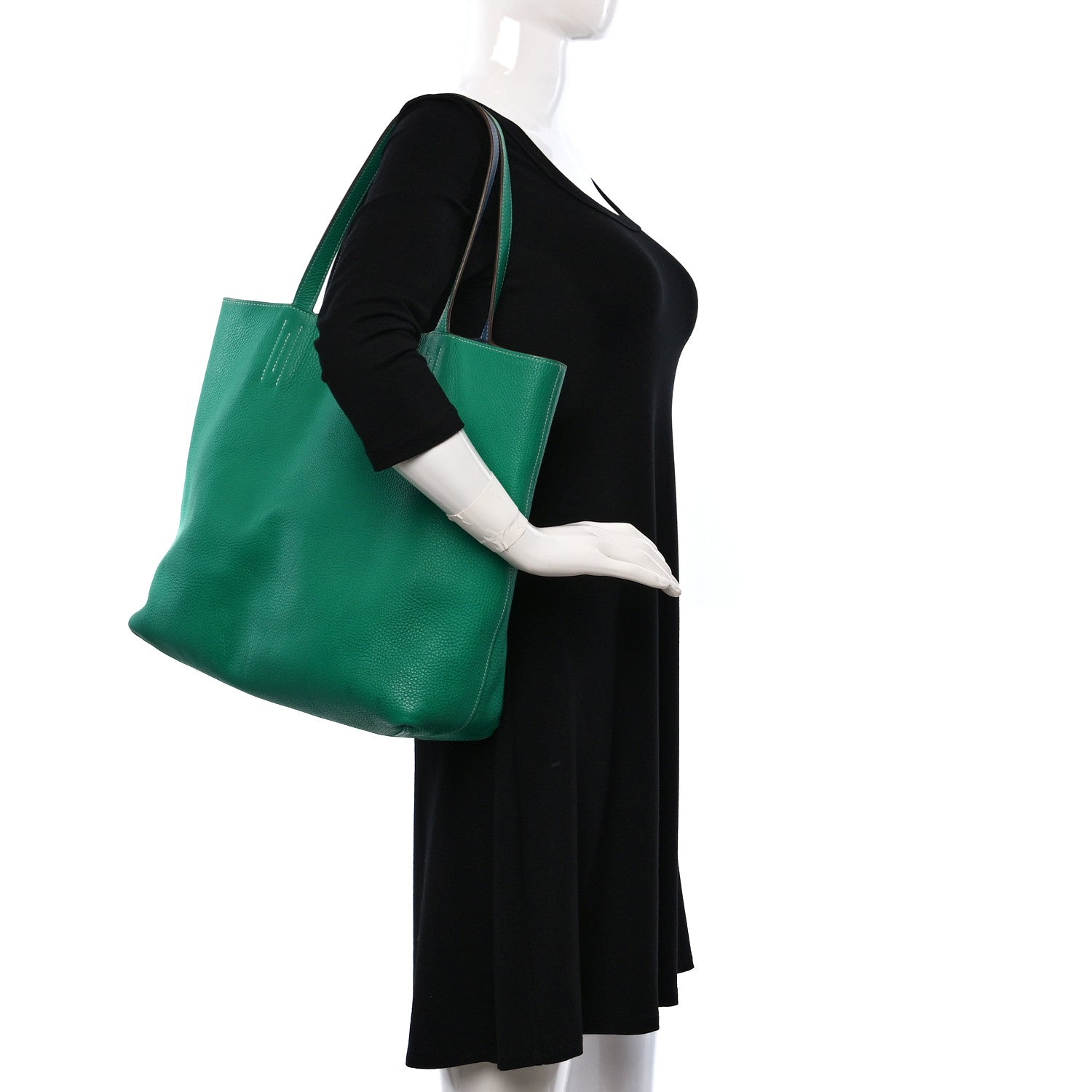 Hermes Taurillon Clemence Double Sens 36 Reversible Tote Menthe Colvert 2 of 20