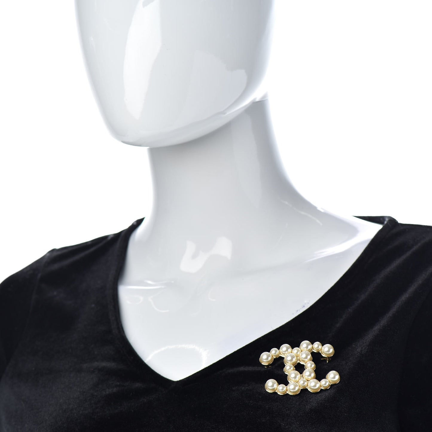 Pearl CC Brooch Gold Pearly White