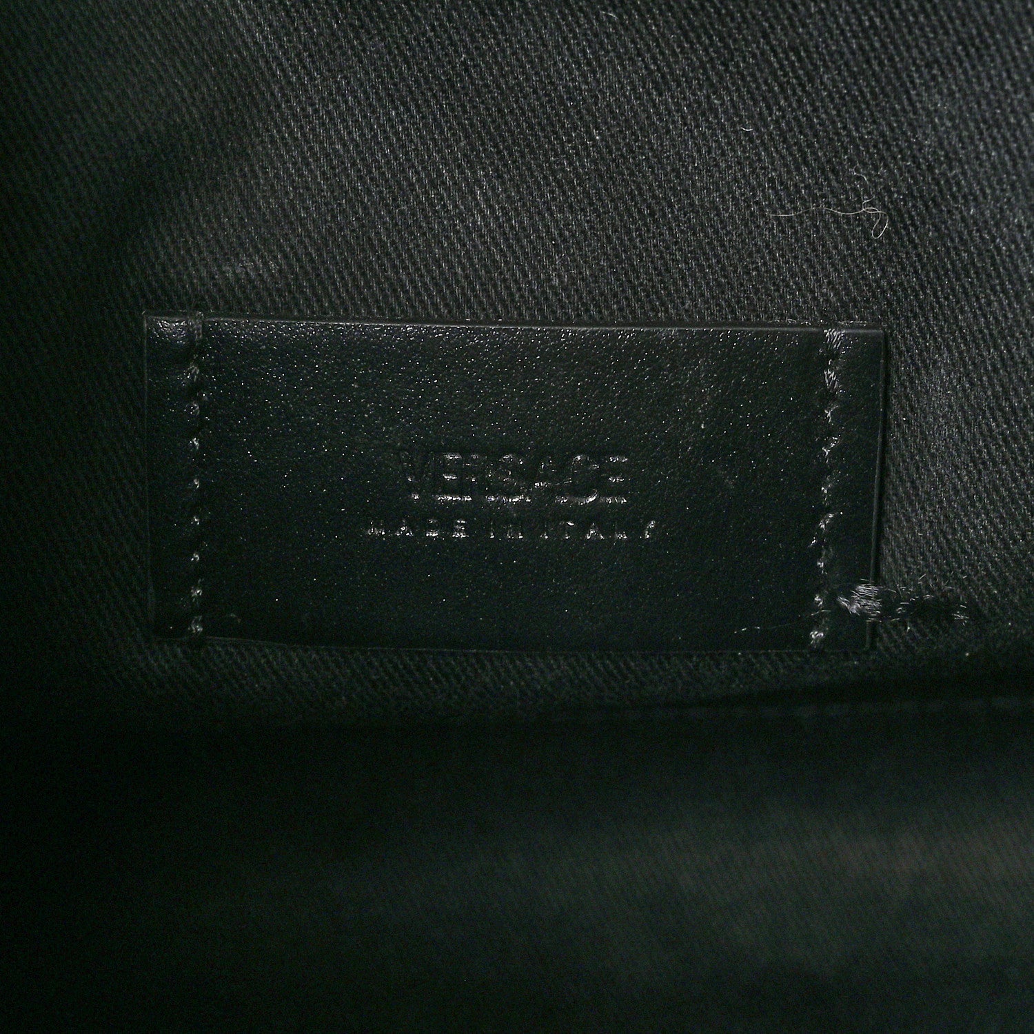 Versace Coated Canvas Calfskin La Greca Signature Tote Bag Black Khaki 6 of 9