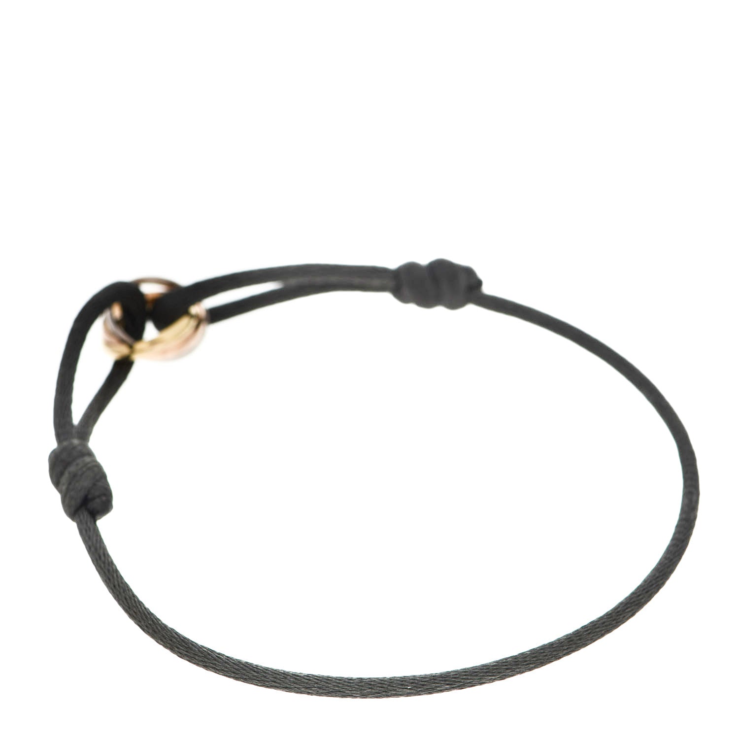 Cartier 18K Pink Yellow White Gold Trinity Cord Bracelet Grey 2 of 5