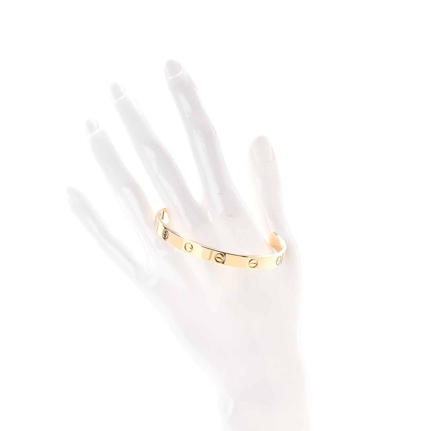 18K Yellow Gold LOVE Cuff Bracelet 19