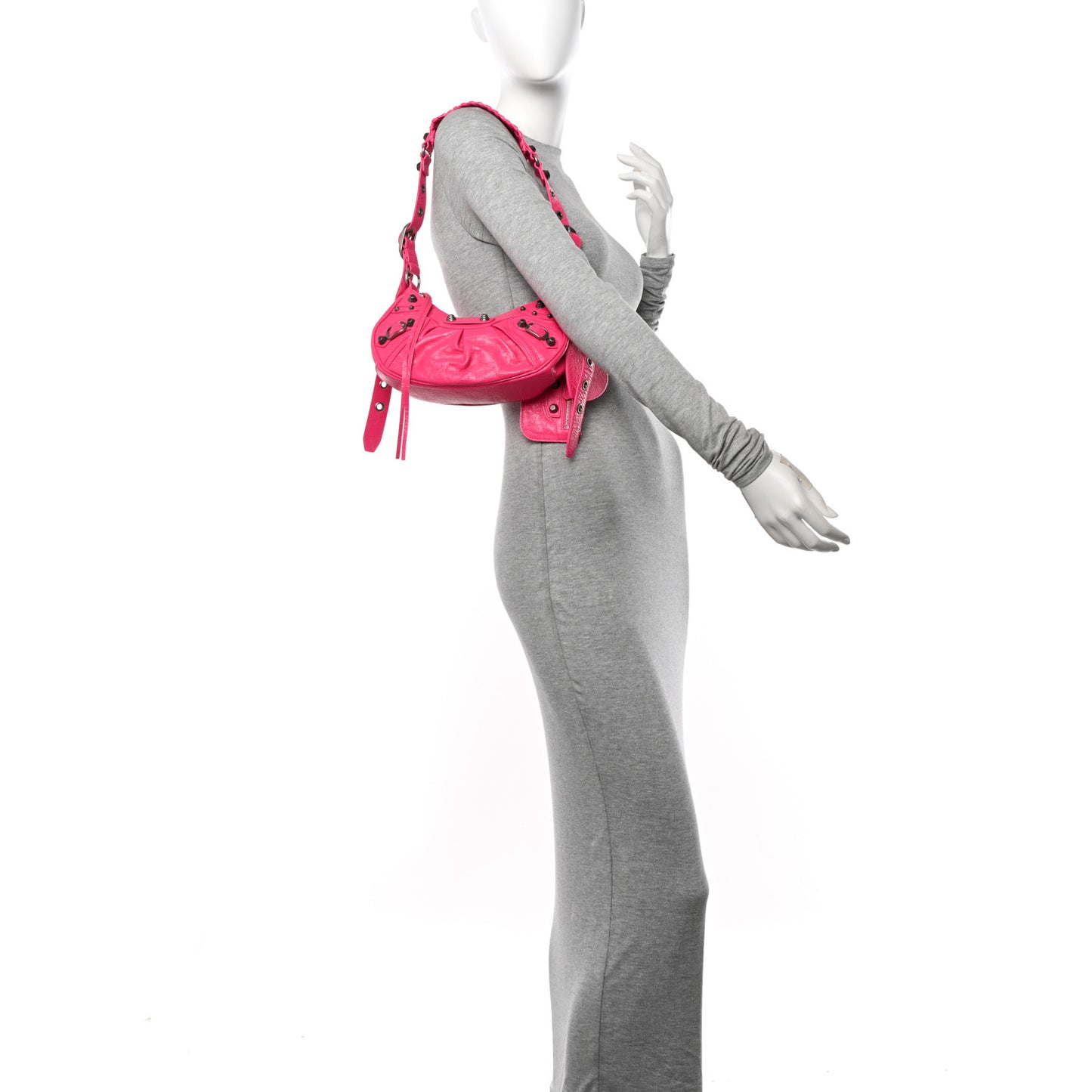 Agneau Arena Le Cagole Shoulder Bag XS Hot Pink