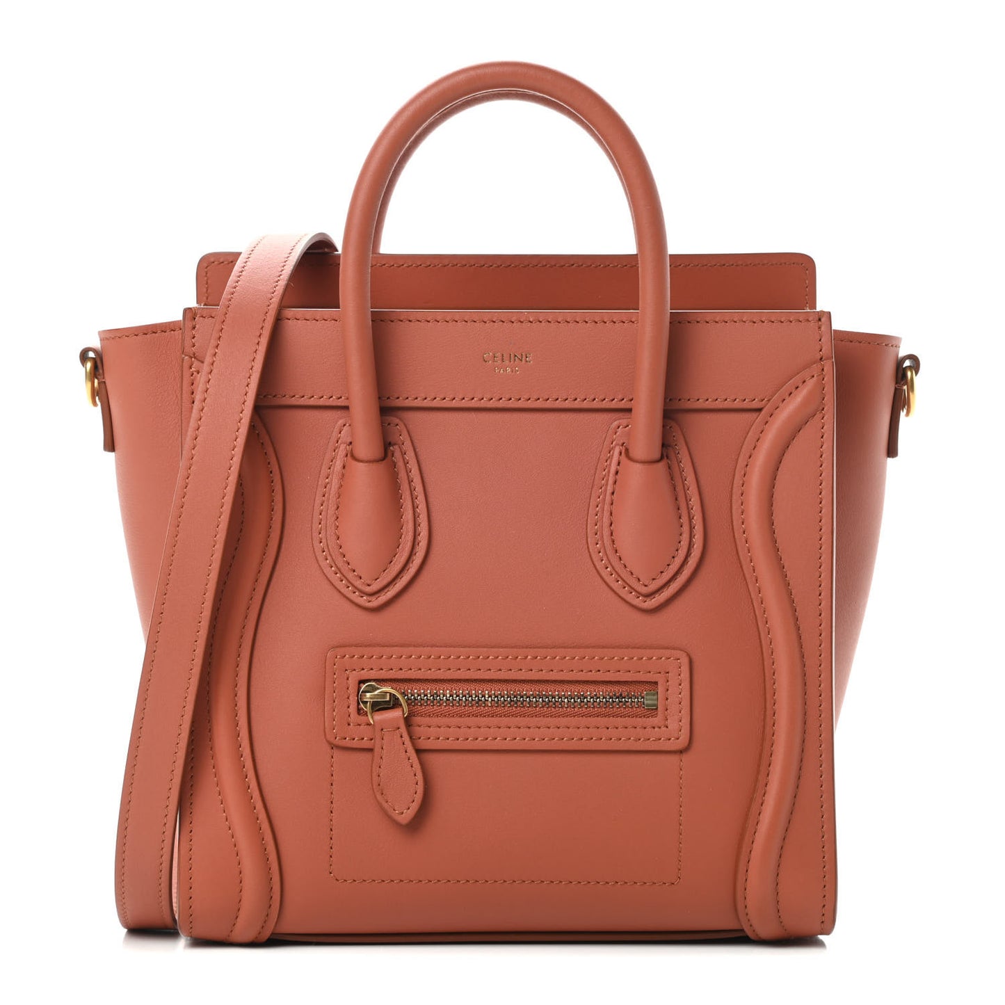 Smooth Calfskin Nano Luggage Terracotta