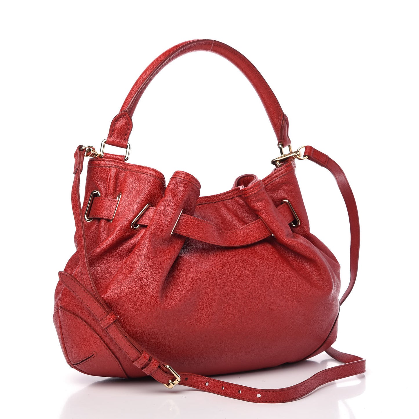 Grainy Calfskin Medium Wilenmore Hobo Red