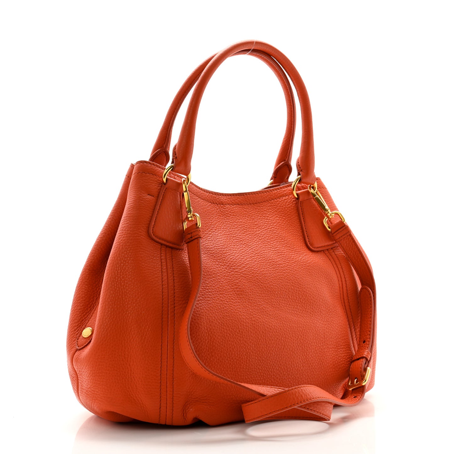 Vitello Daino Shopping Tote Papaya