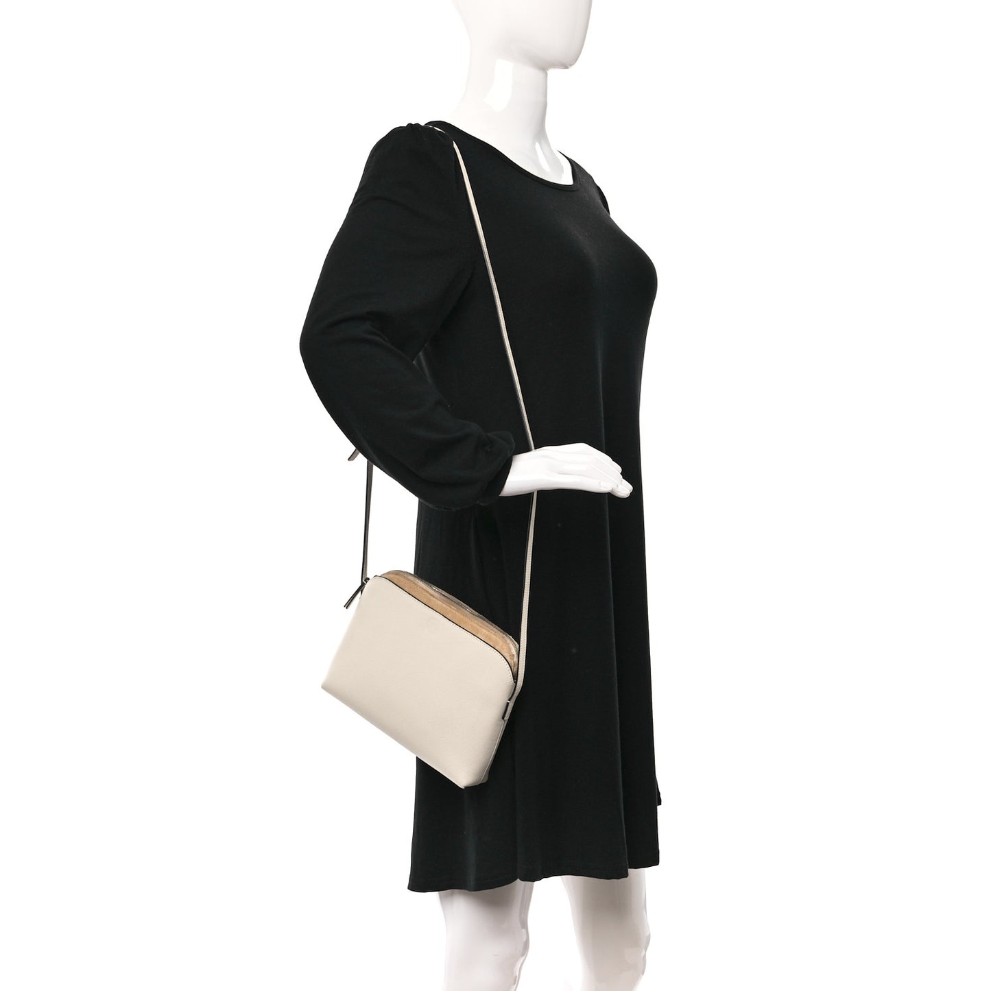 Grained Calfskin Multi-Pouch Crossbody Bag Ivory