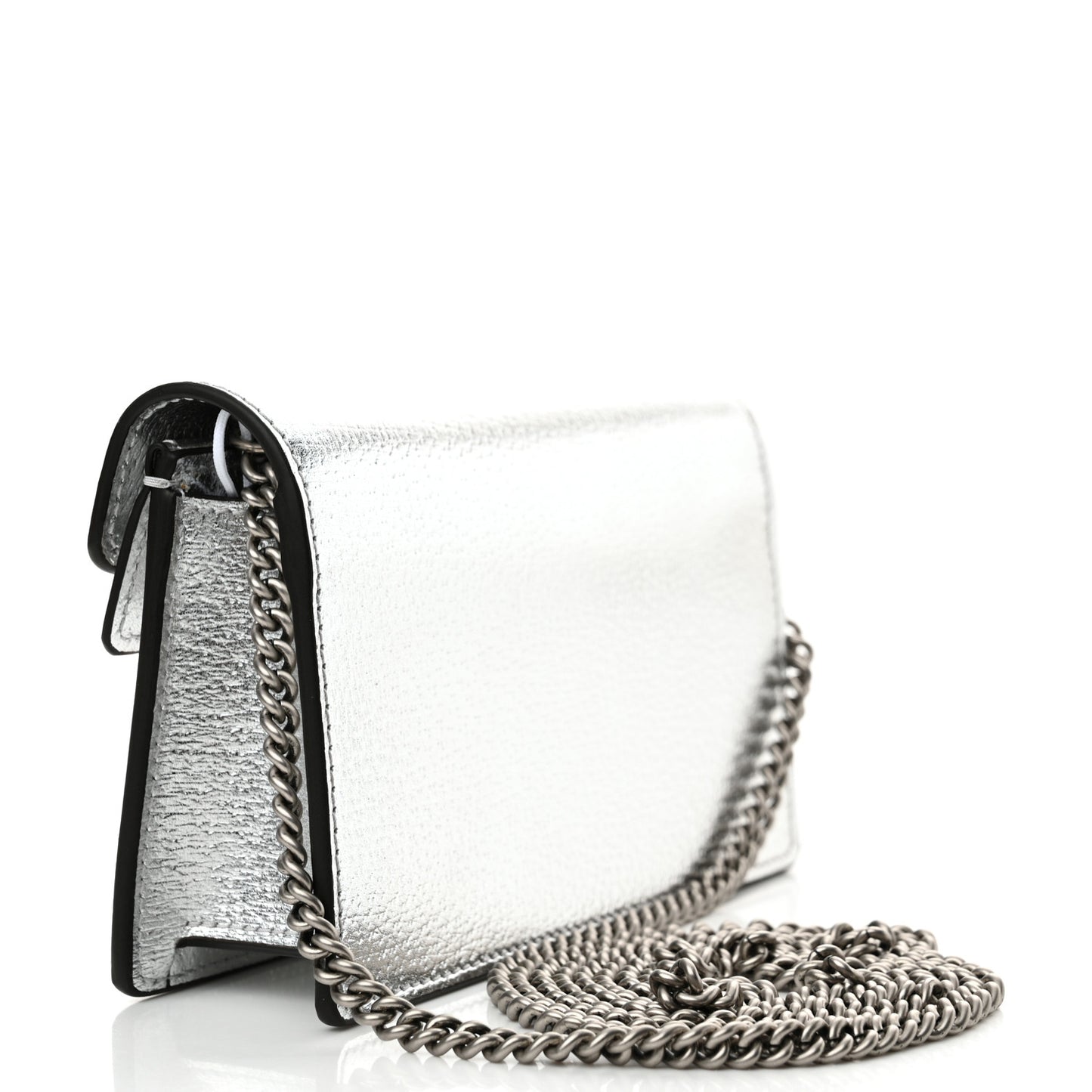 Metallic Calfskin Super Mini Dionysus Shoulder Bag Silver