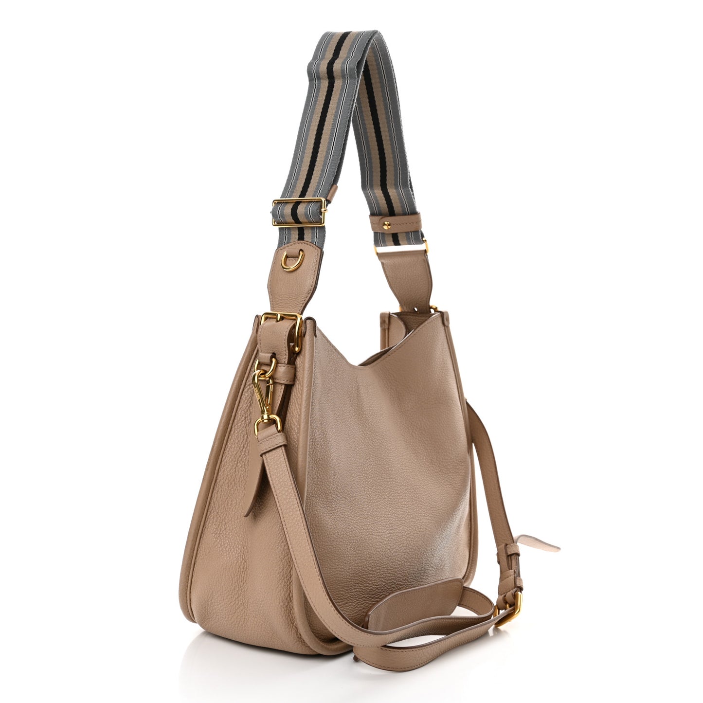Vitello Daino Soft Hobo Messenger Bag Cammeo