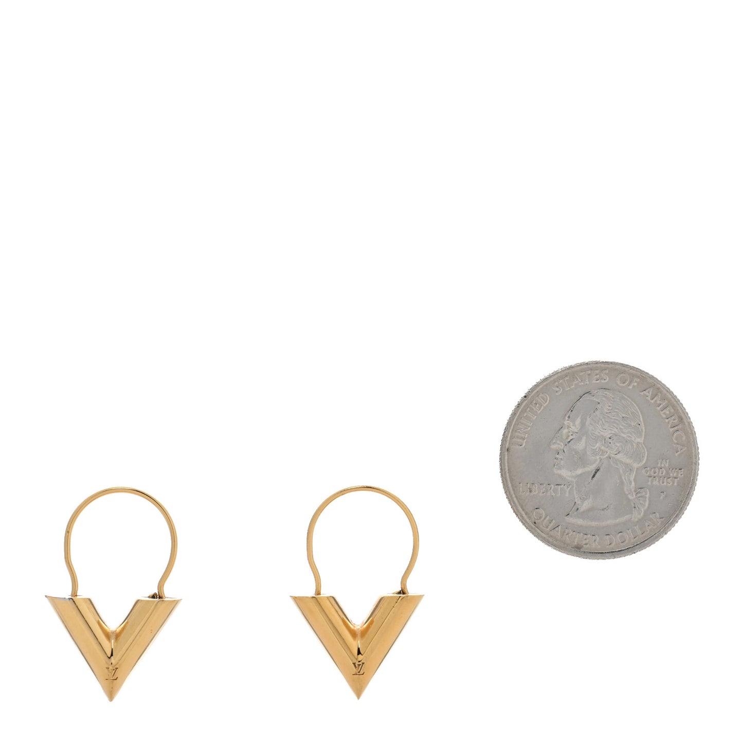Brass Essential V Hoop Earrings Gold