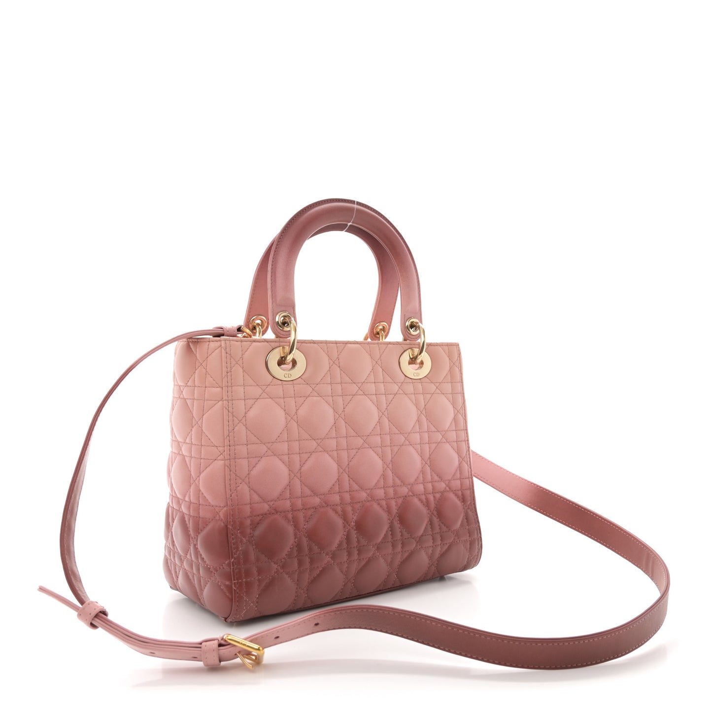 Lambskin Cannage Gradient Medium Lady Dior Pink