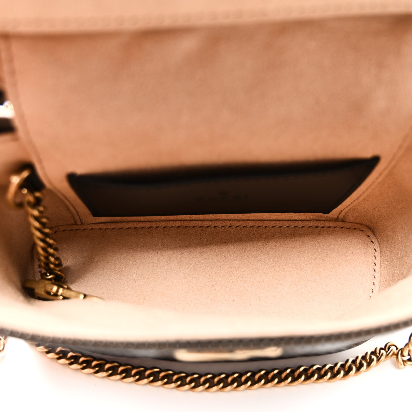 Calfskin Matelasse Chevron Mini GG Marmont Top Handle Bag Black