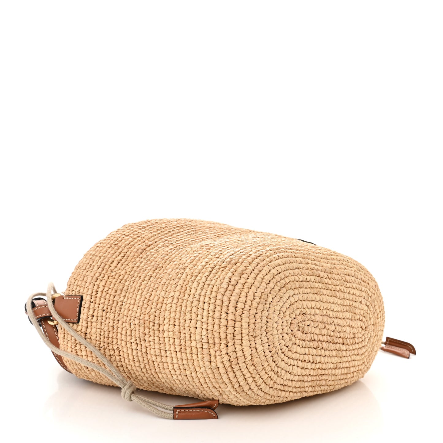 Calfskin Raffia Anagram Paulas Ibiza Pochette Bag Natural Tan