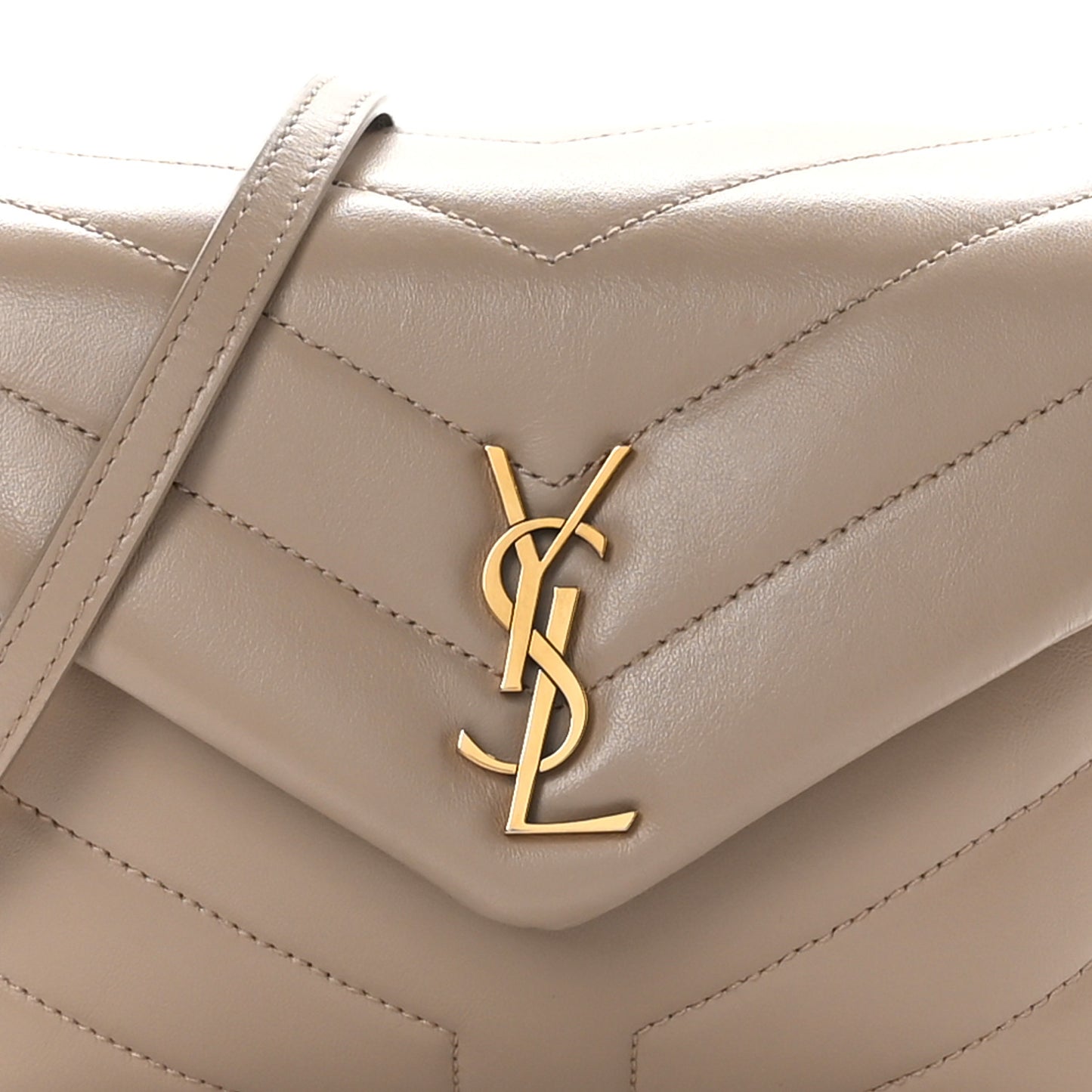 Calfskin Y Quilted Monogram Toy Loulou Crossbody Bag Dark Beige