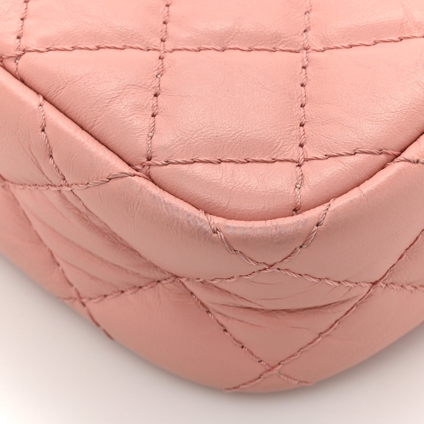Aged Calfskin Quilted Mini Reissue Camera Case Pink