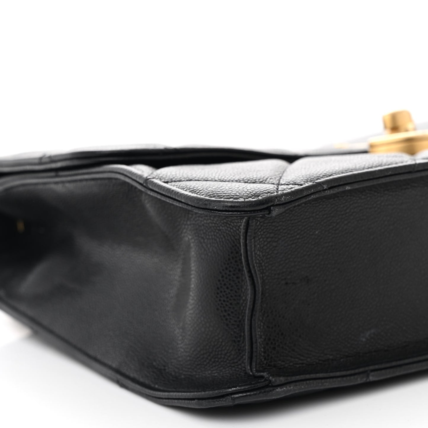 Caviar Quilted CC Large Flap Black
