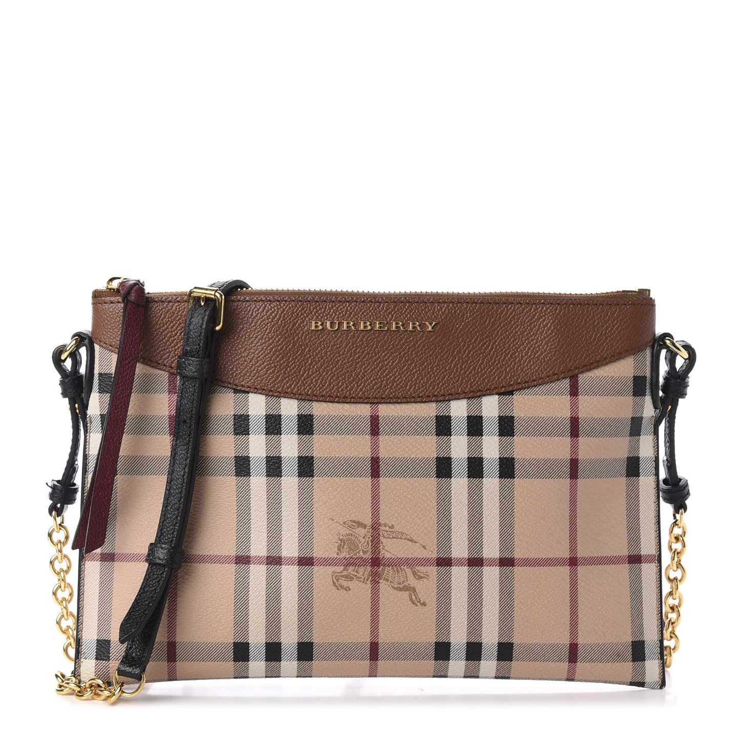 Haymarket Check Peyton Crossbody Clutch Bag Toffee