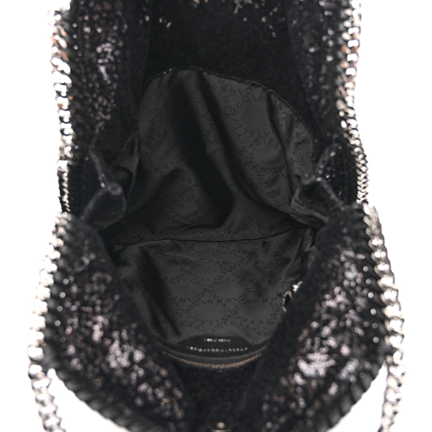 Sequin Small Falabella Tote Black
