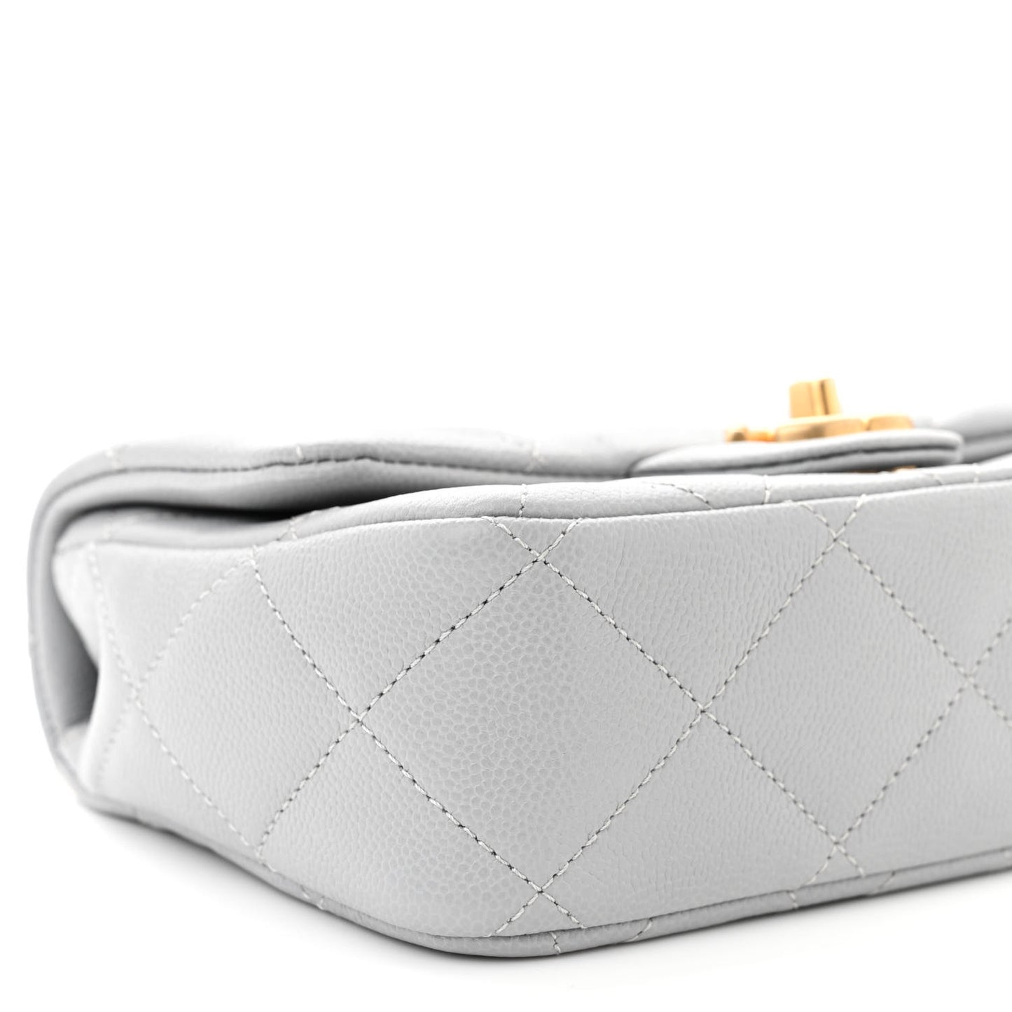 Caviar Quilted Mini Sweetheart Flap Grey