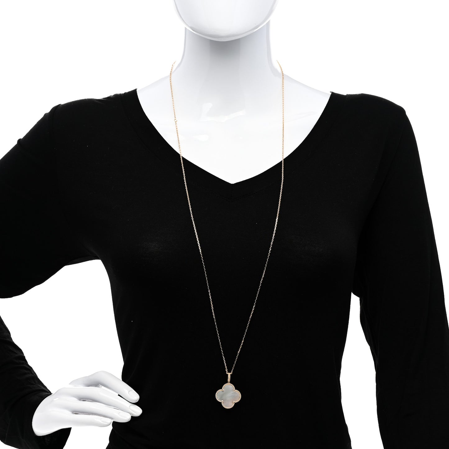 18K Yellow Gold Mother of Pearl Magic Alhambra Long Necklace