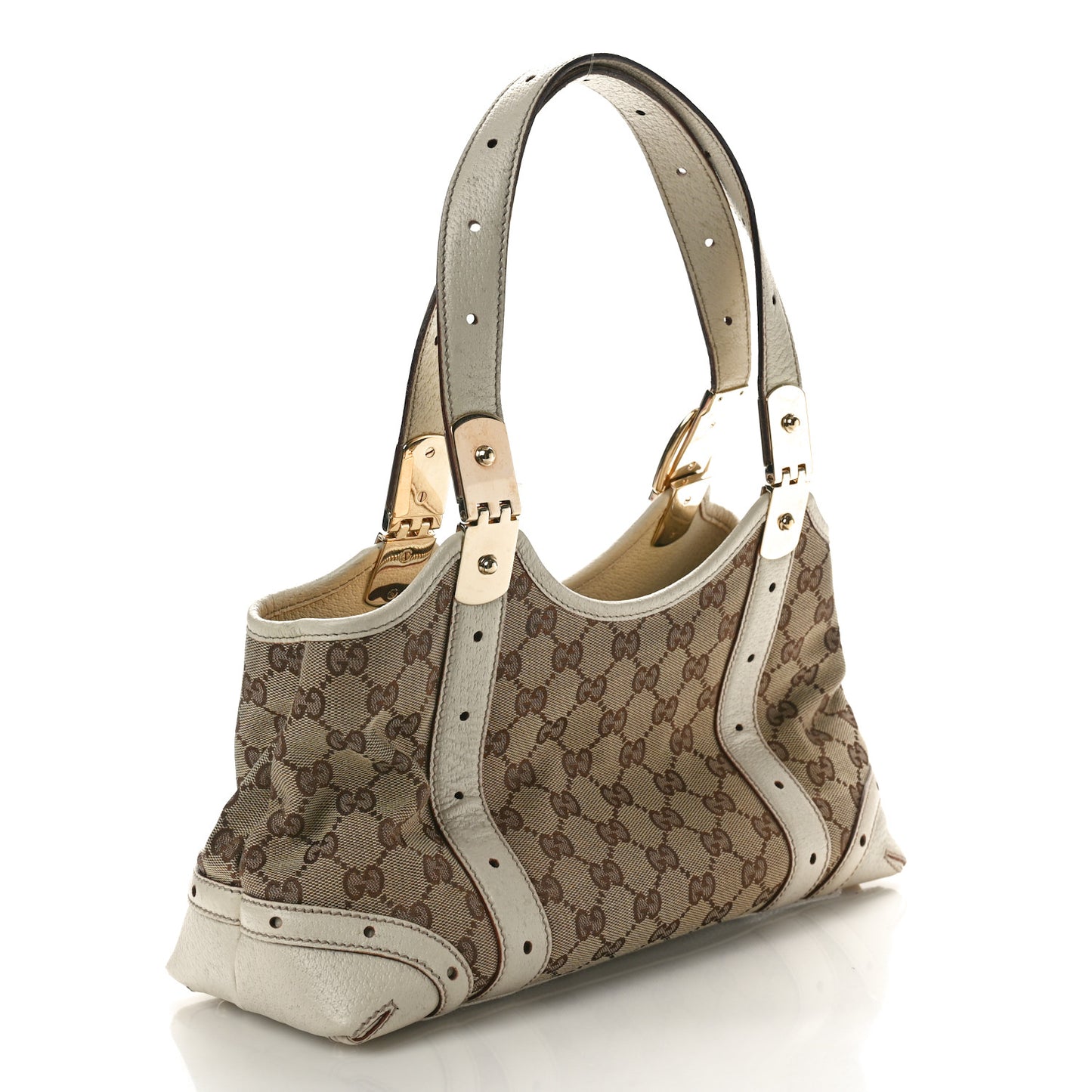 Monogram Horsebit Shoulder Bag Off White