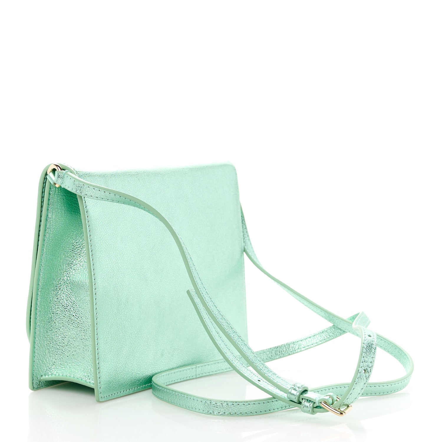 Dolce & Gabbana Metallic Calfskin DG Logo Flap Crossbody Bag Green 3 of 9