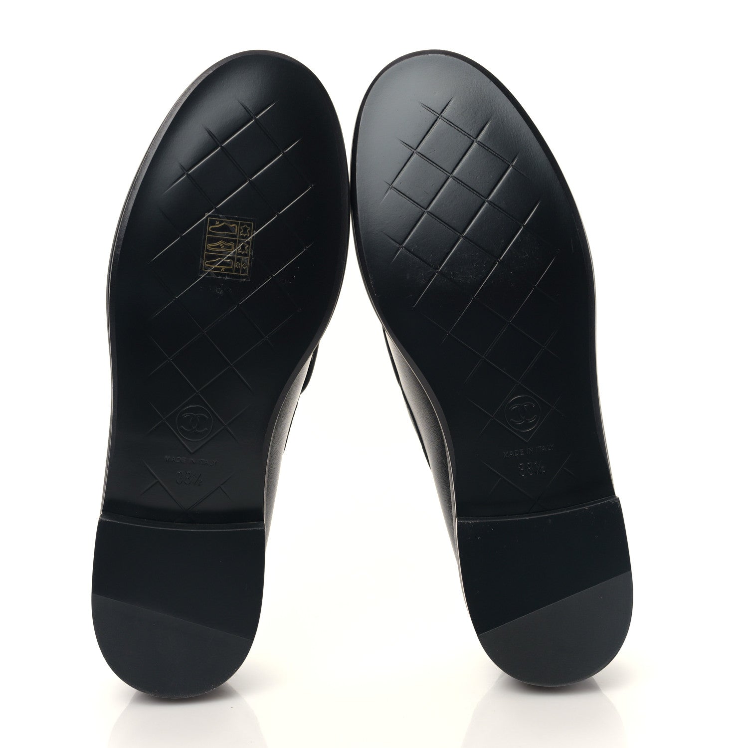 Chanel Lambskin Quilted CC Turnlock Loafers 38.5 Black 5 of 9