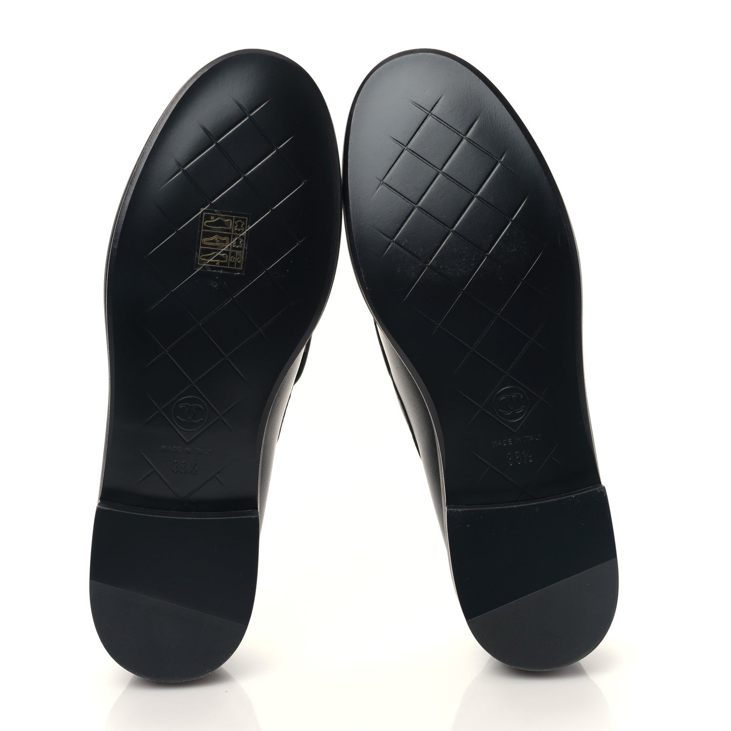 Lambskin Quilted CC Turnlock Loafers 38.5 Black