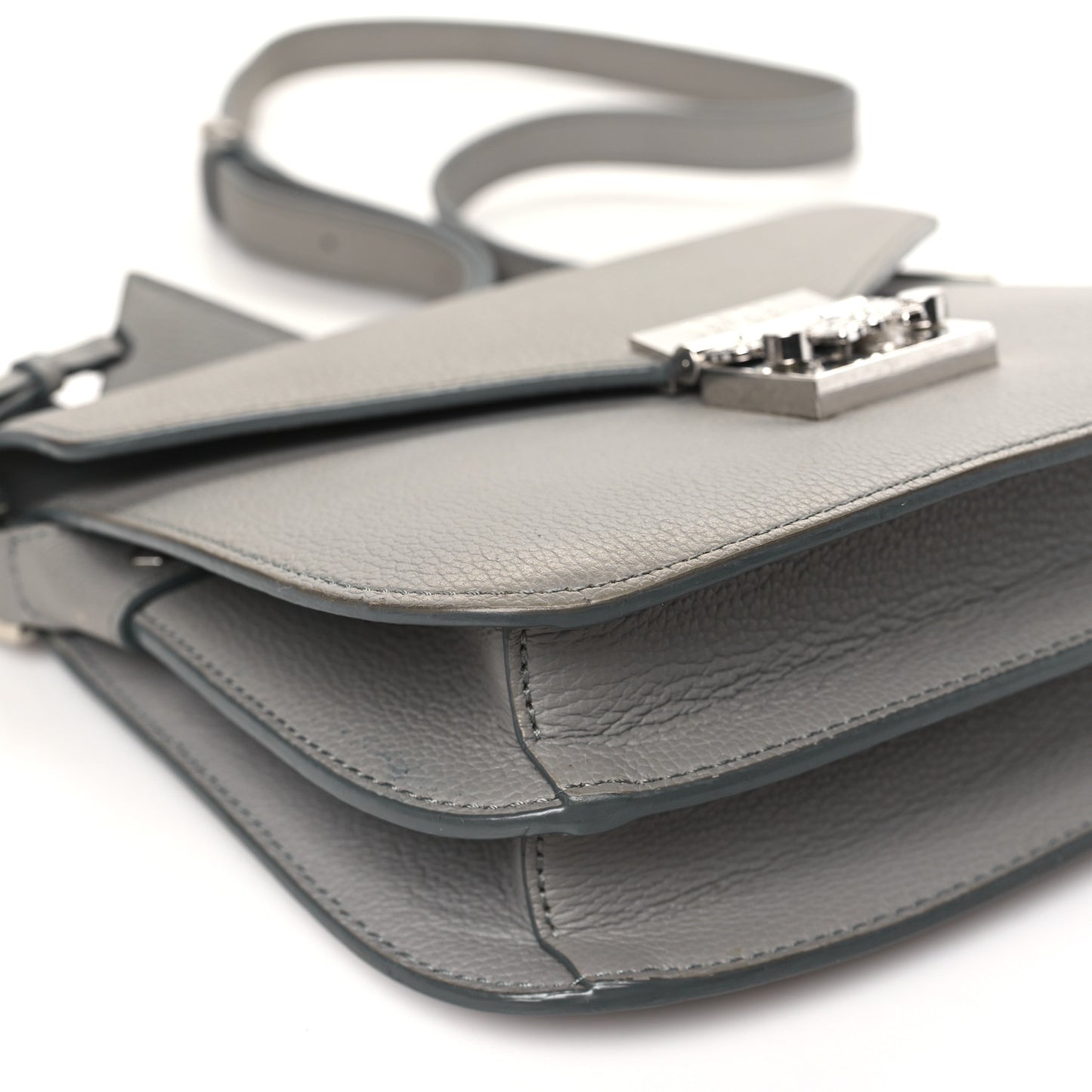 Grained Calfskin Patricia Park Avenue Crossbody Bag Arch Grey